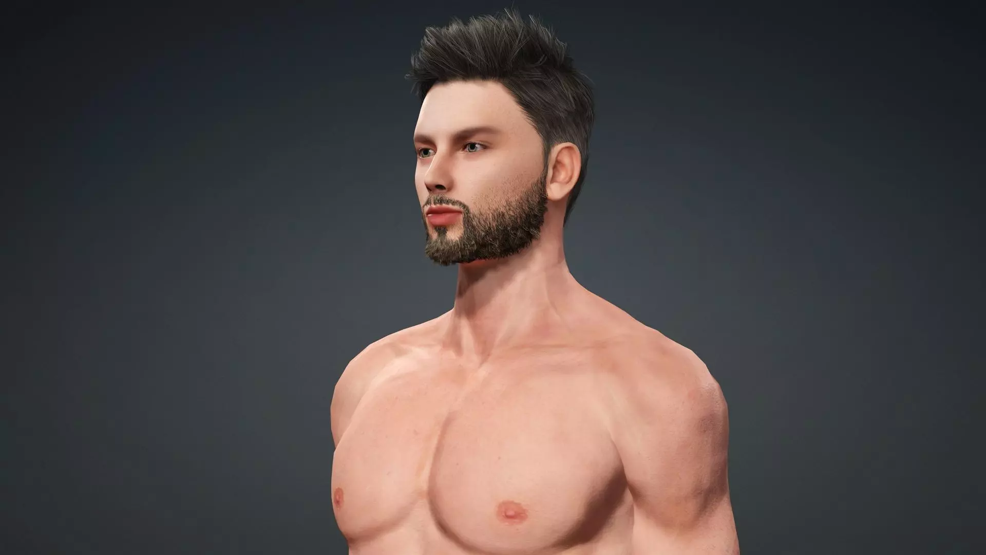 Muscular Male 3D Character Model 3D model_8