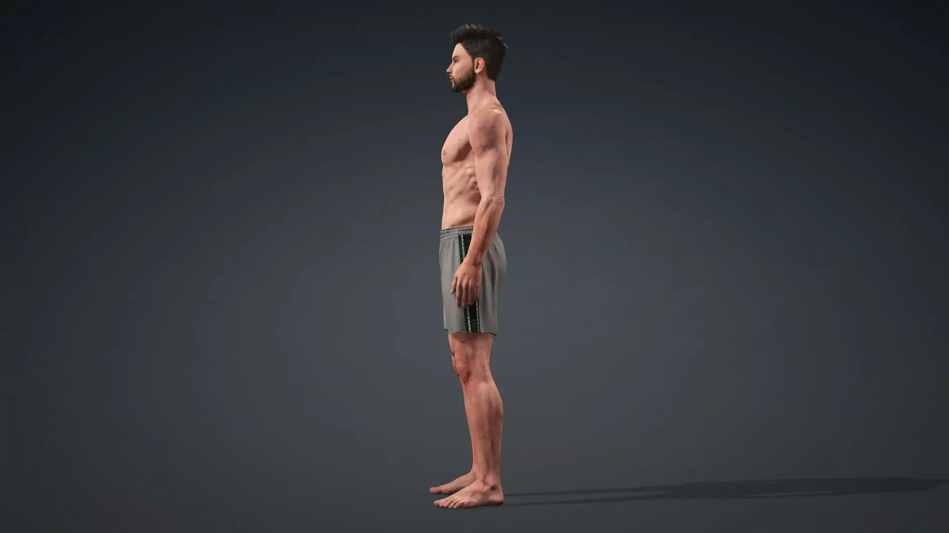 Muscular Male 3D Character Model 3D model_4