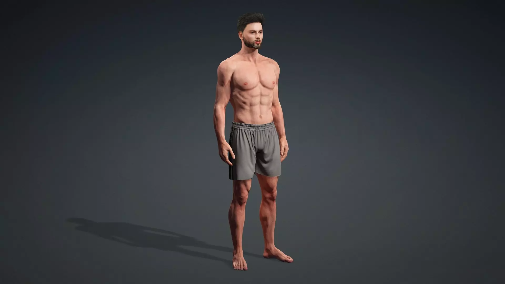 Muscular Male 3D Character Model 3D model_10
