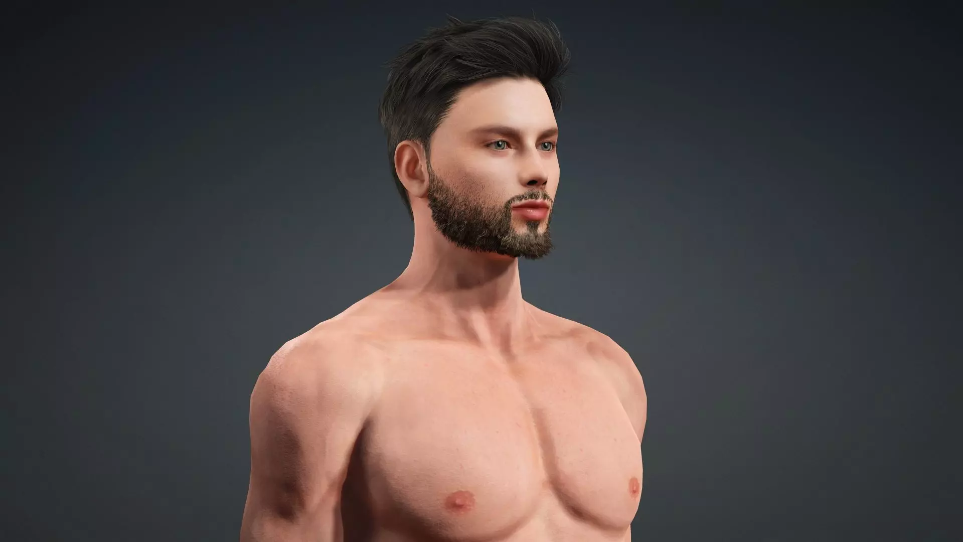 Muscular Male 3D Character Model 3D model_9