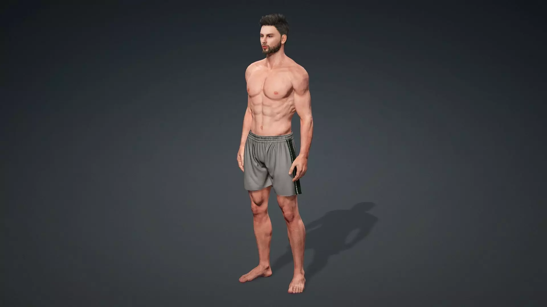 Muscular Male 3D Character Model 3D model_11