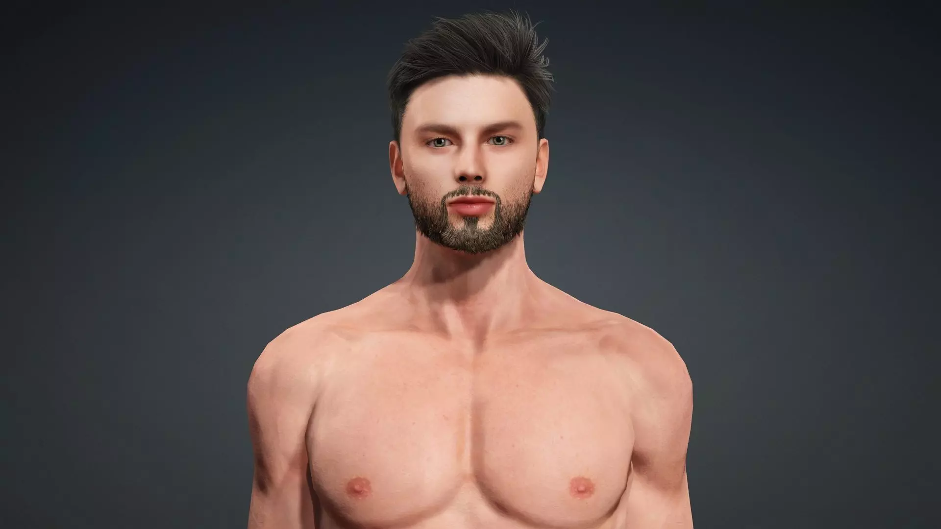 Muscular Male 3D Character Model 3D model_7