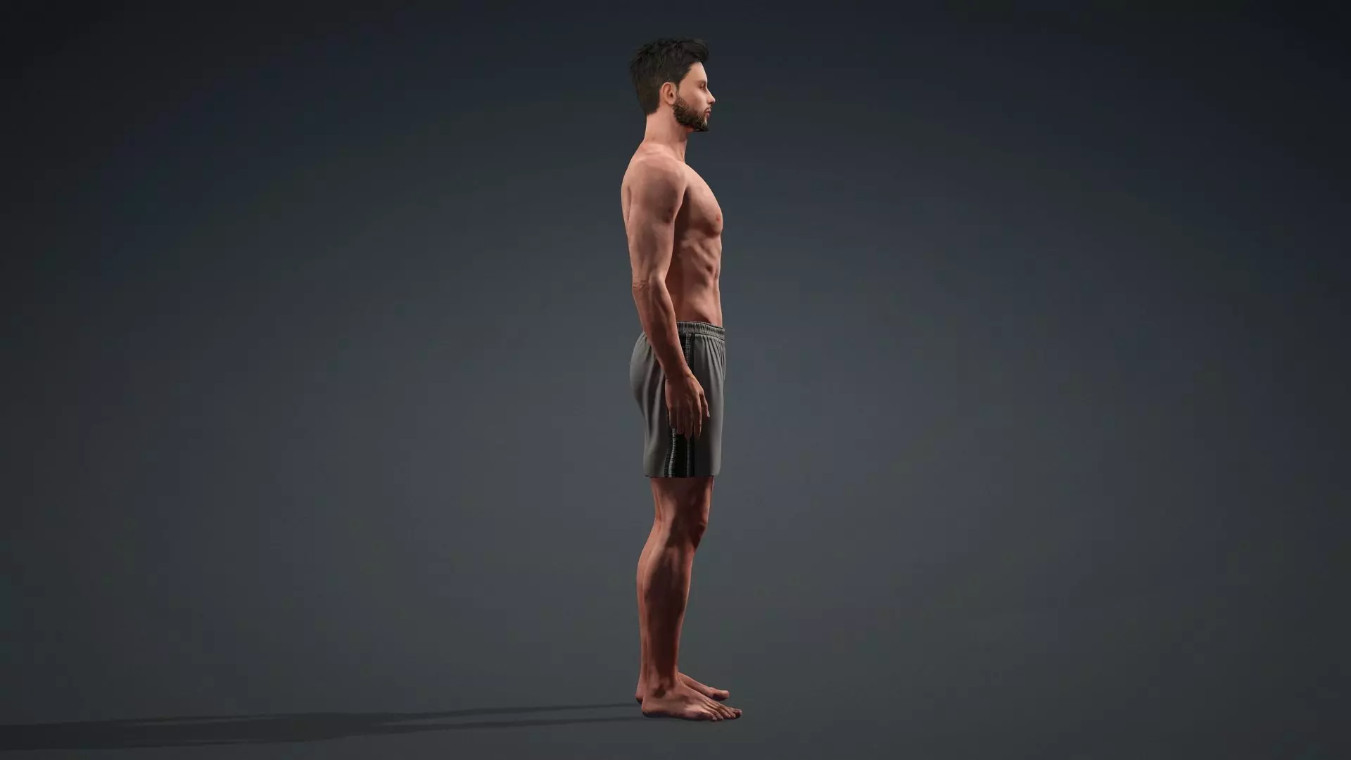 Muscular Male 3D Character Model 3D model_3