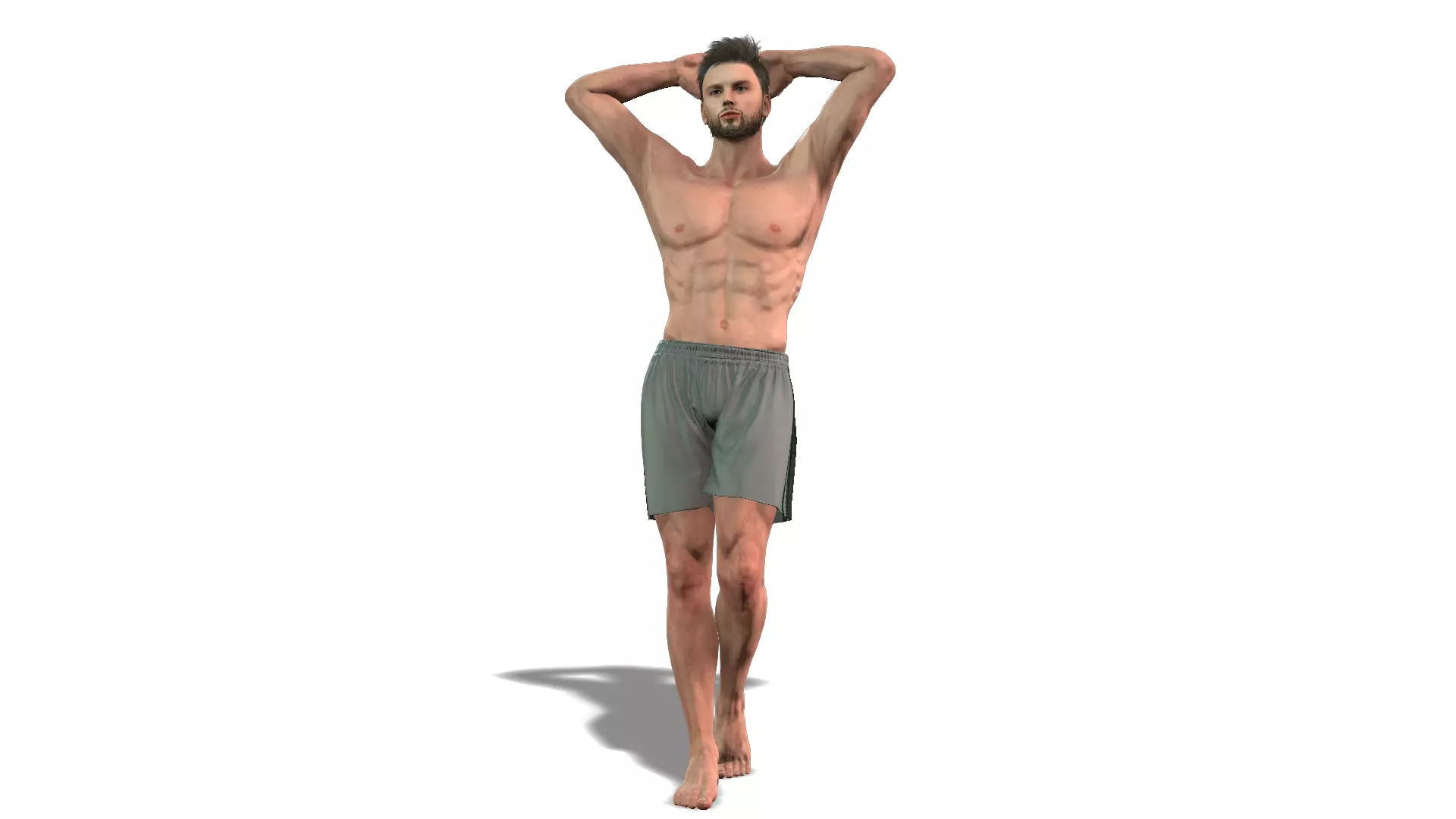 Muscular Male 3D Character Model 3D model_0
