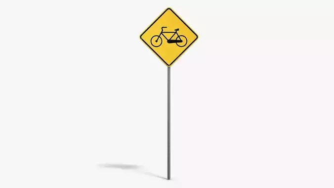 Bike Sign Low-poly 3D model
