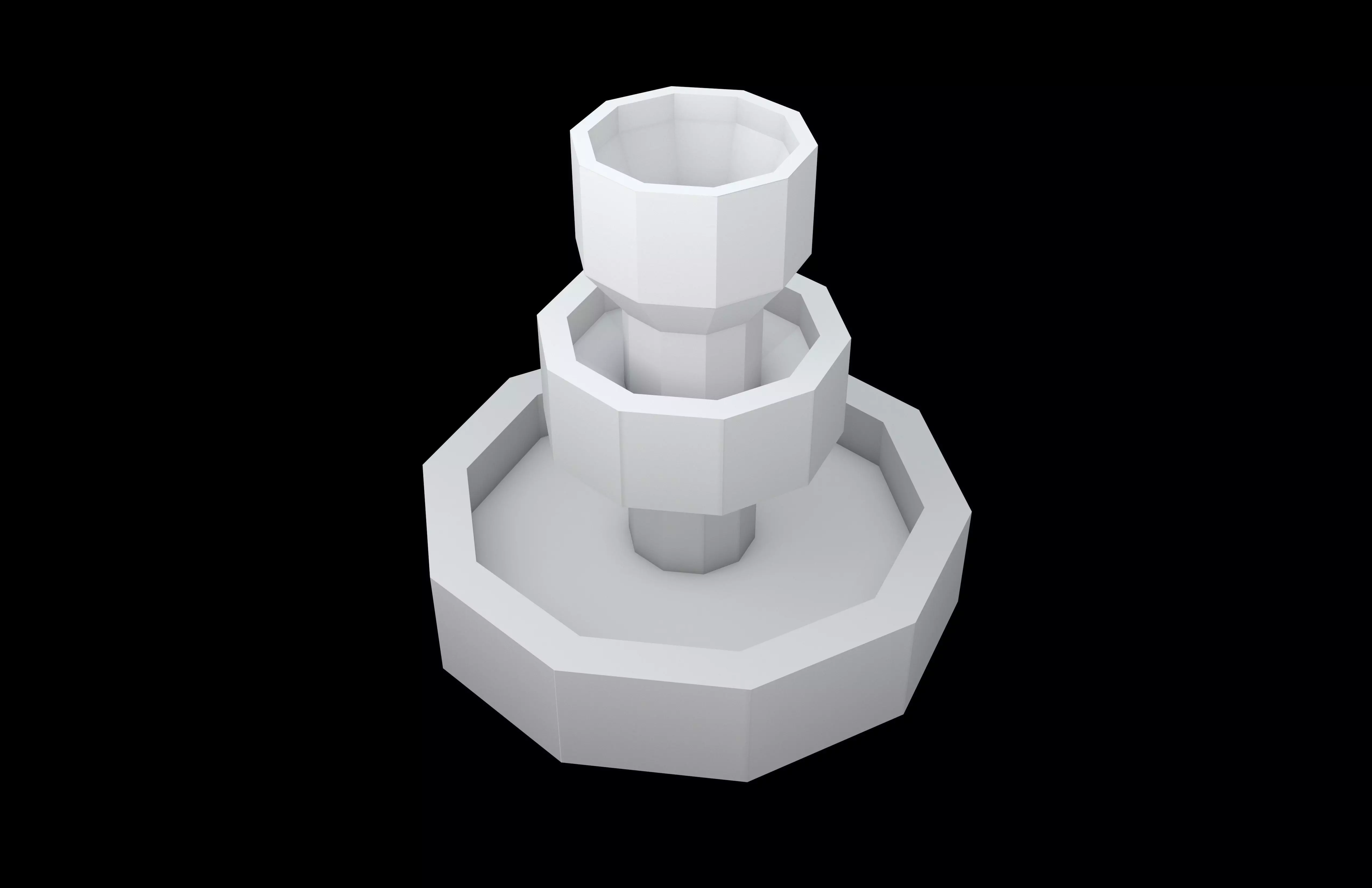 Fountain v1 001 Low-poly 3D model_3