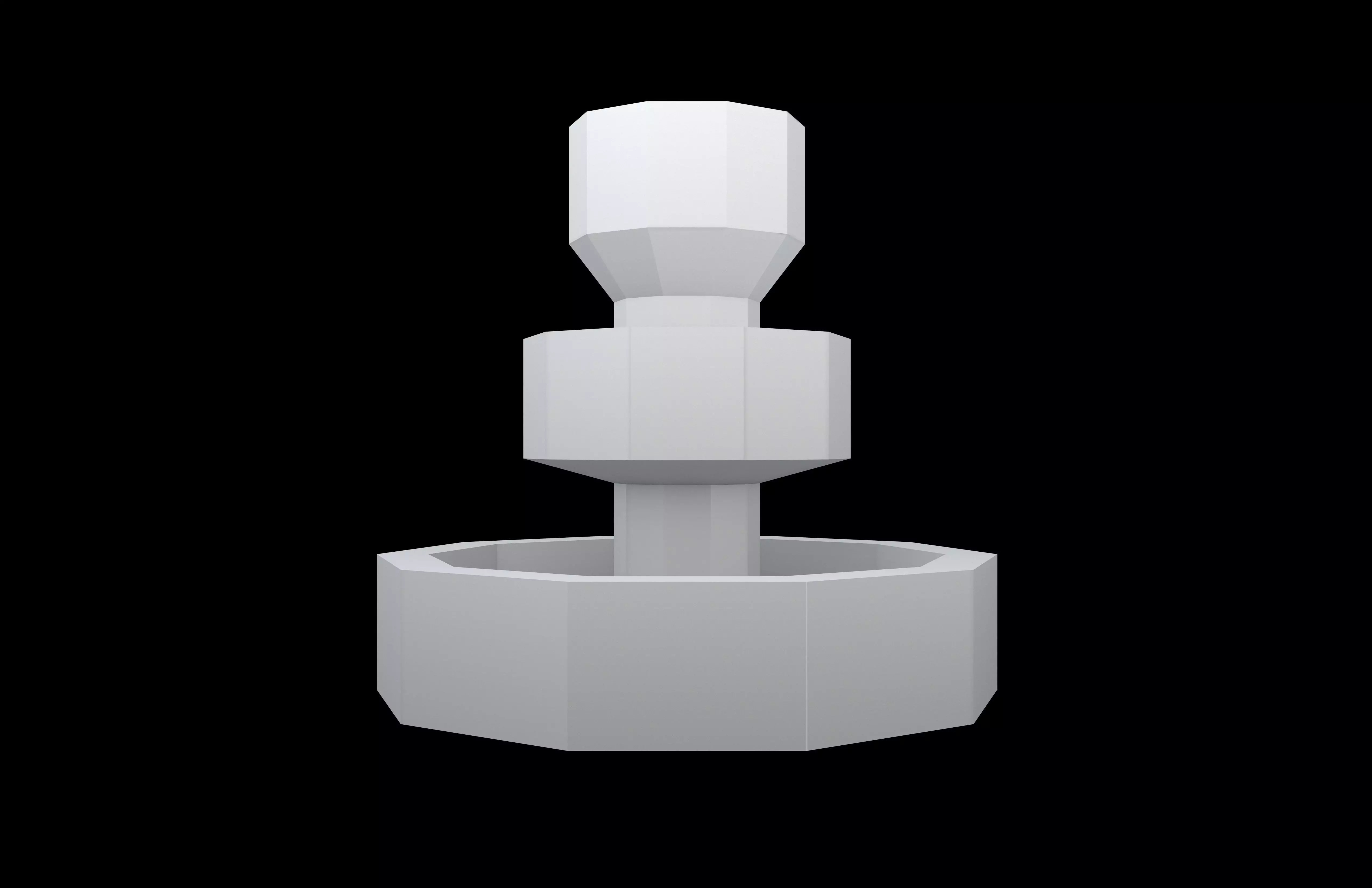 Fountain v1 001 Low-poly 3D model_2