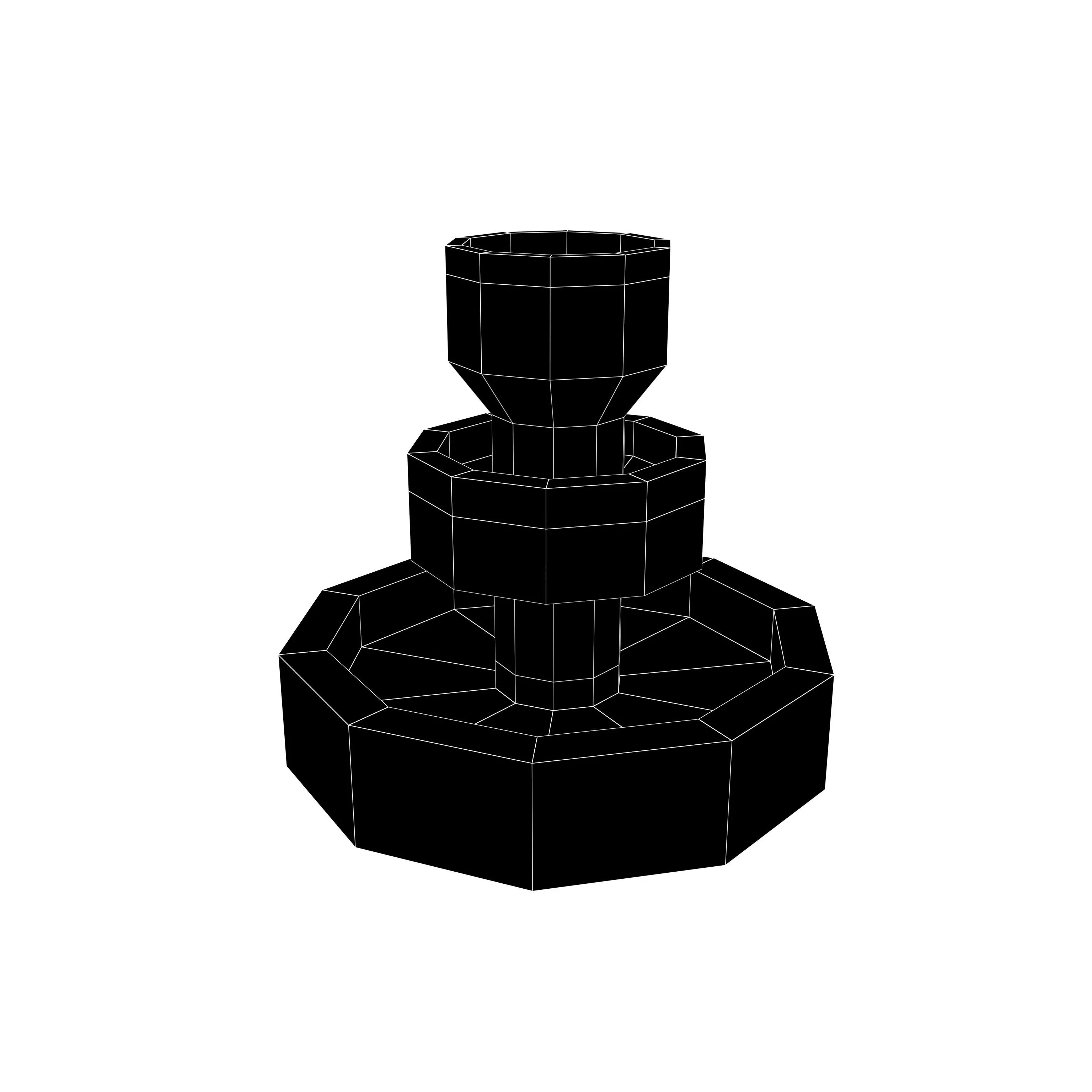 Fountain v1 001 Low-poly 3D model_4