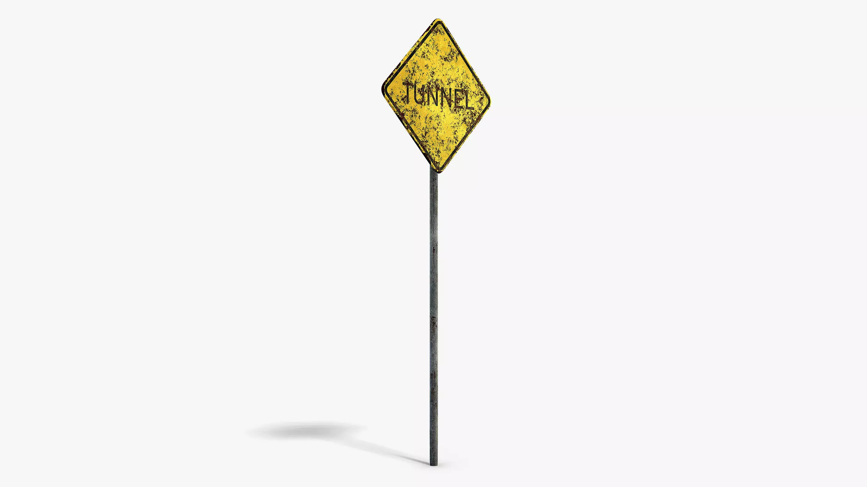 Damaged Tunnel Sign Low-poly 3D model_1