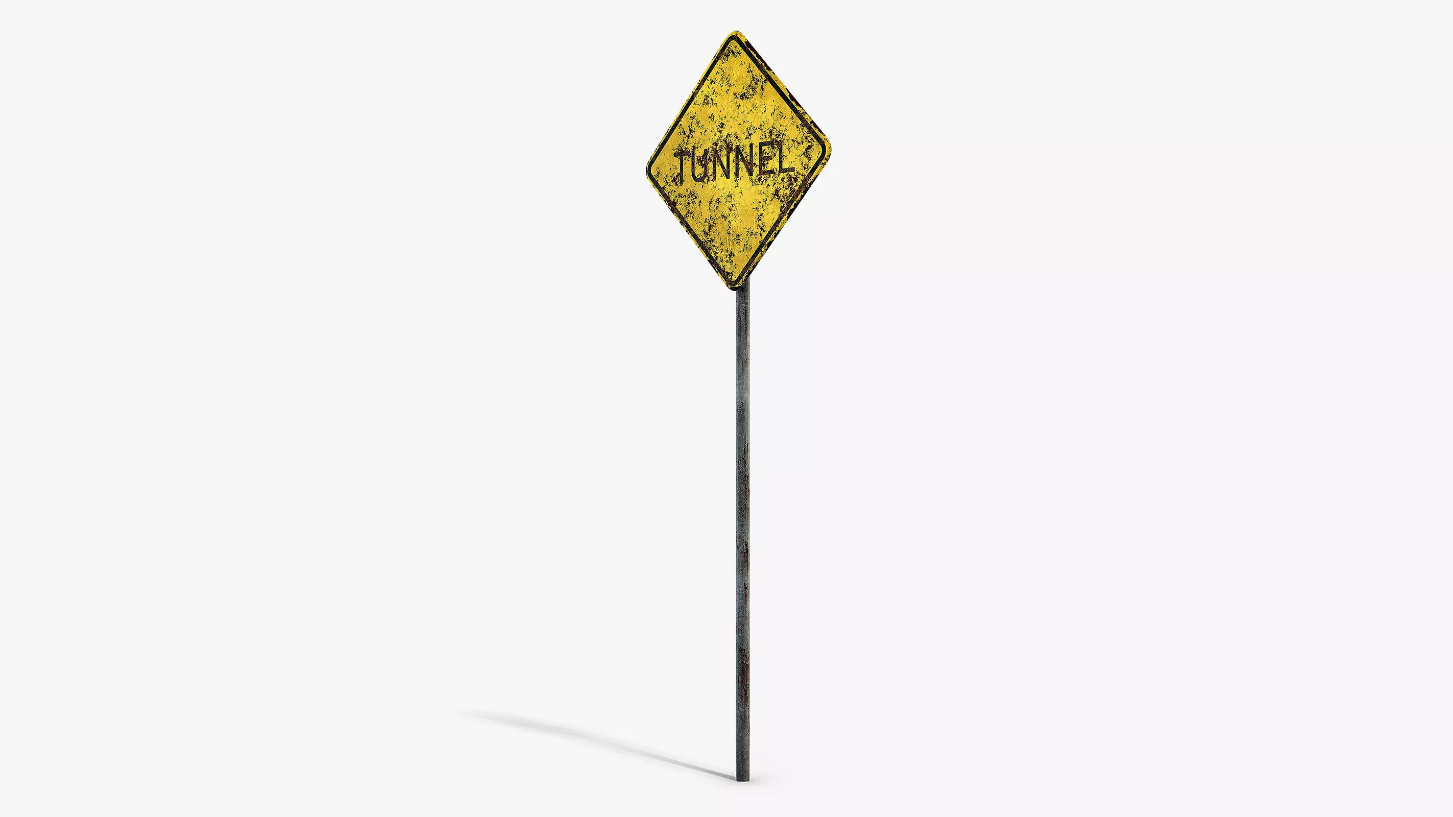 Damaged Tunnel Sign Low-poly 3D model_5