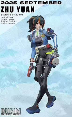 zhu yuan zenless zone zero 3D print model