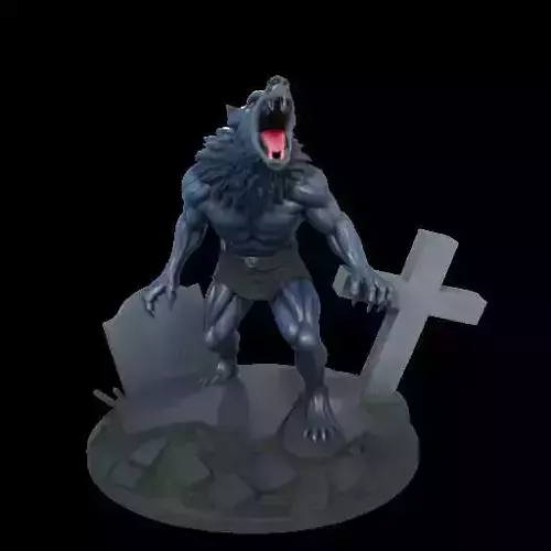 2075 COLORFUL Werewolf Howling  3D Model  beast