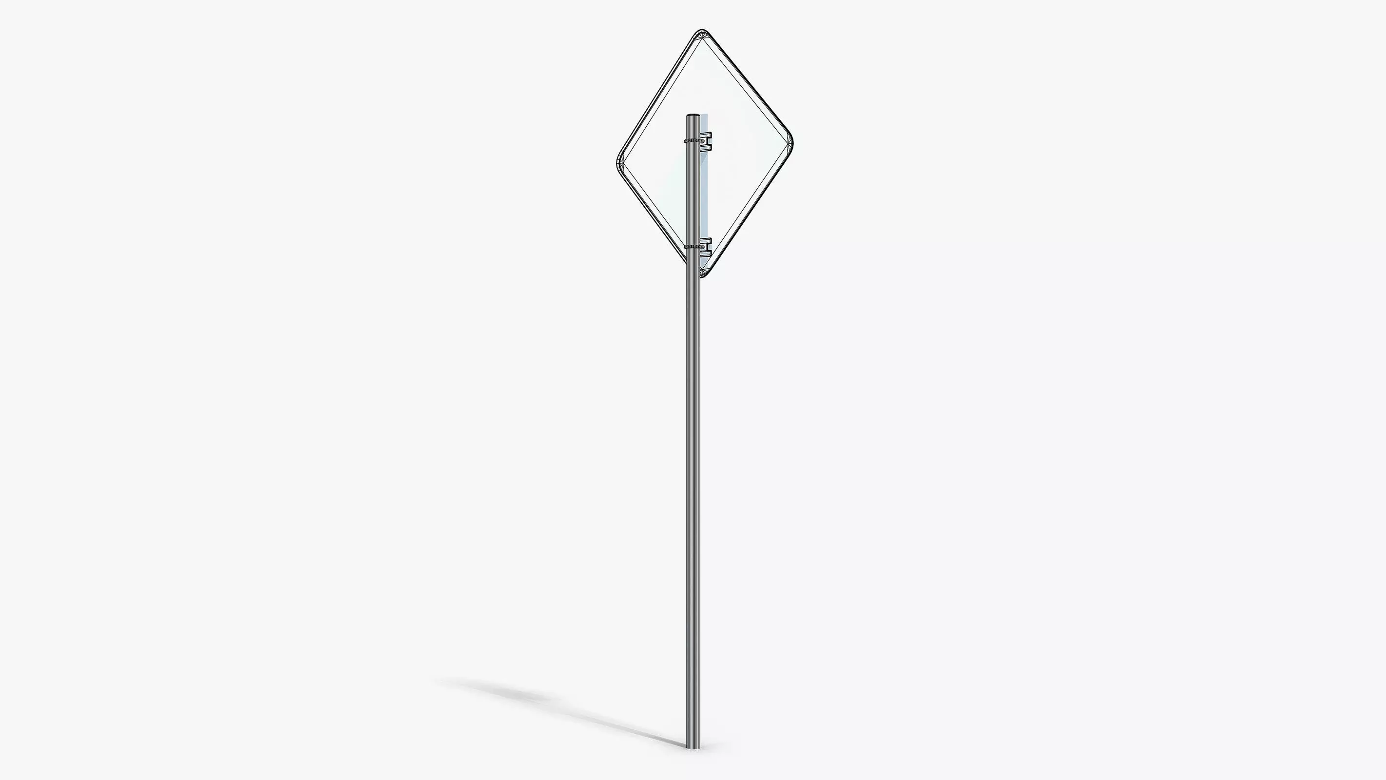 Damaged Crossing Sign Low-poly 3D model_8