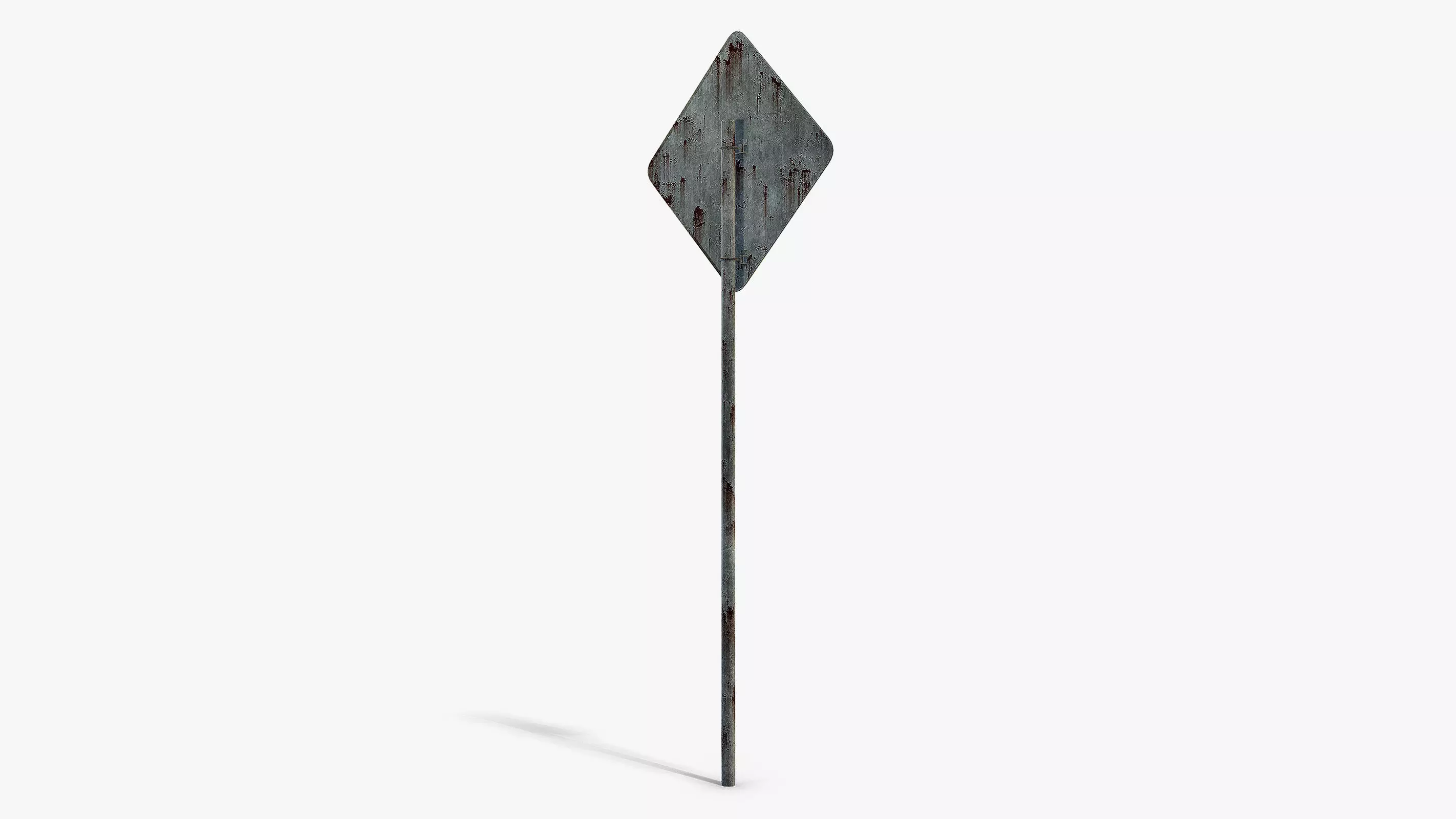 Damaged Crossing Sign Low-poly 3D model_2