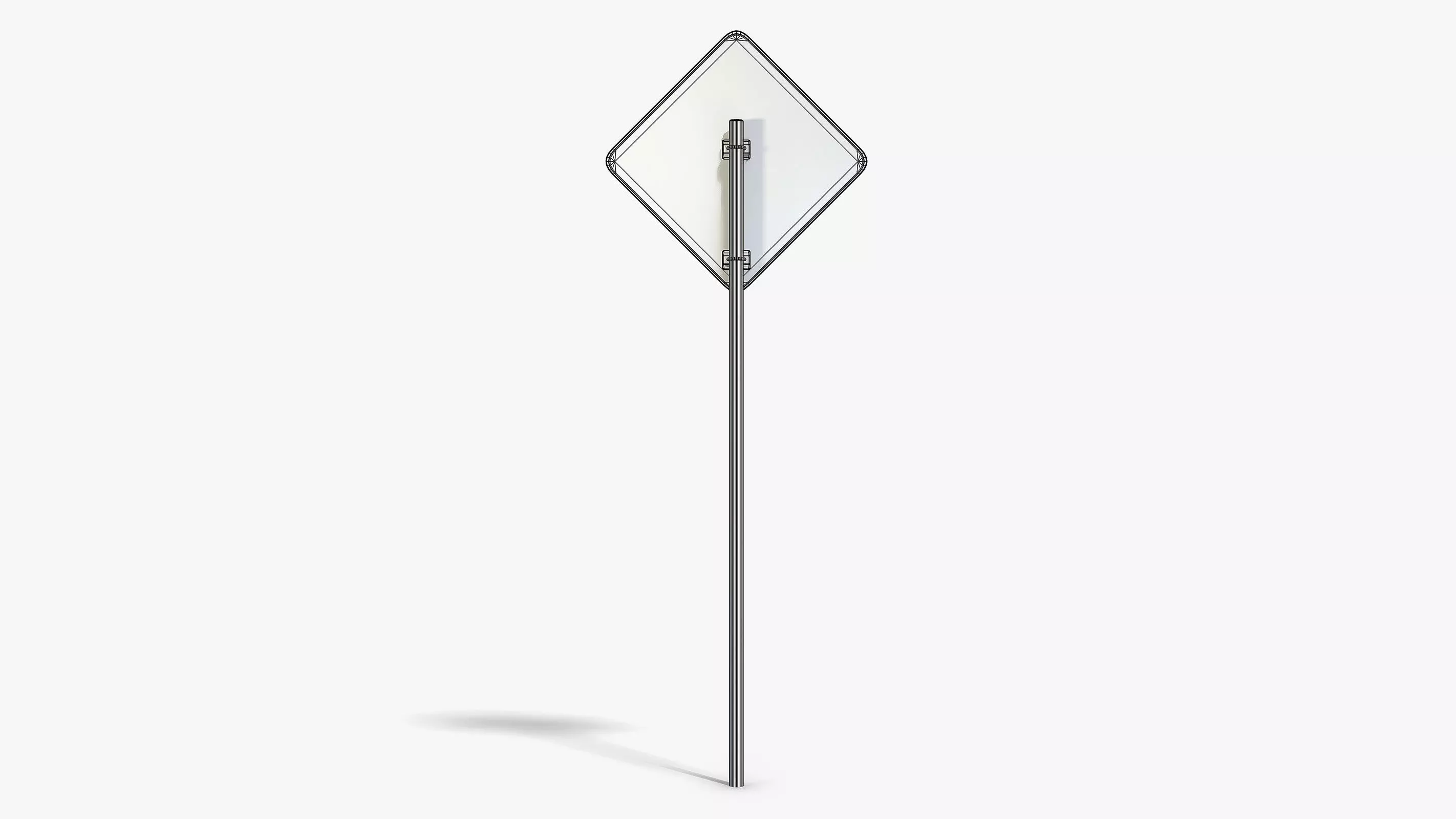 Damaged Crossing Sign Low-poly 3D model_9