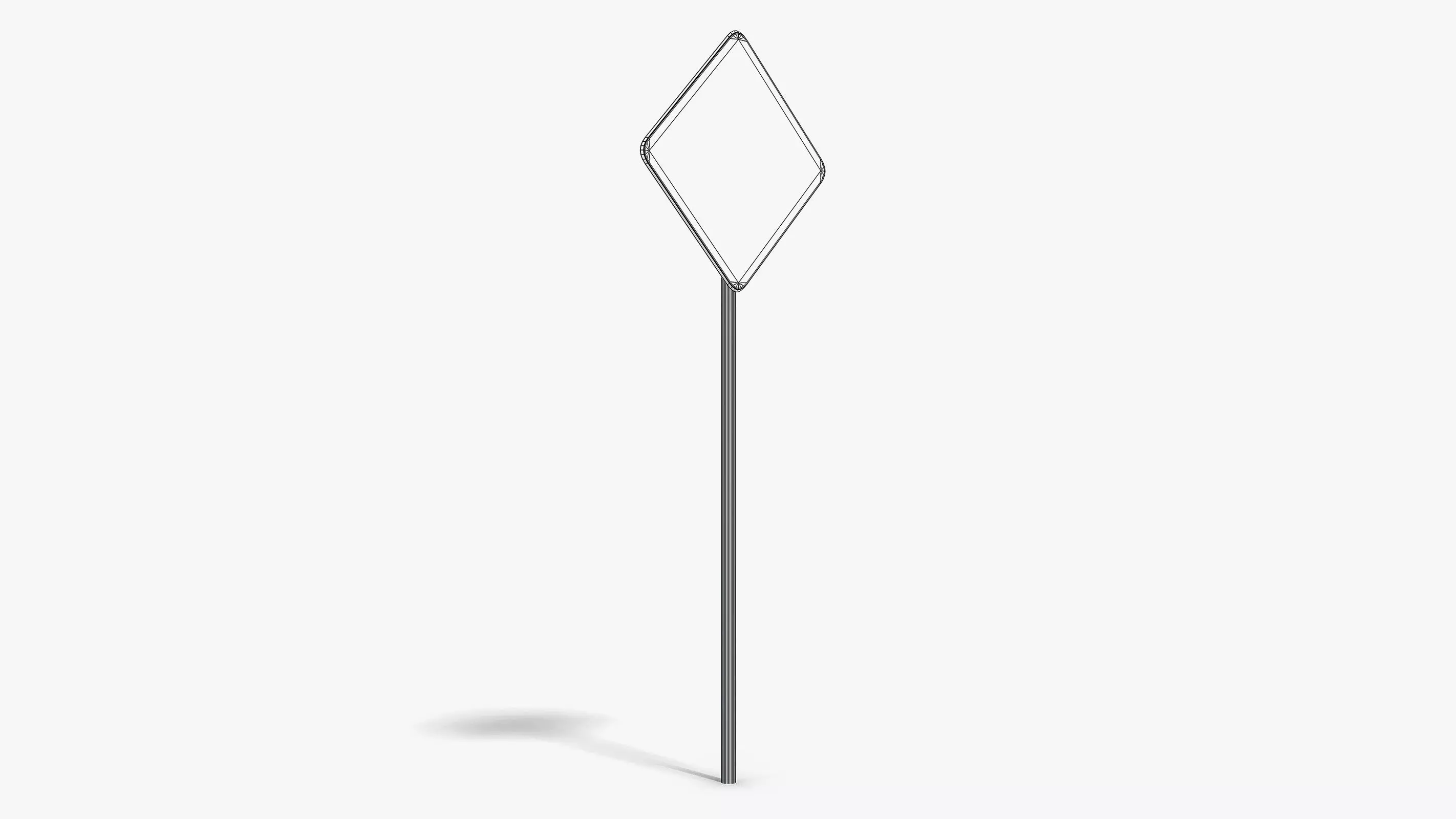 Damaged Crossing Sign Low-poly 3D model_7