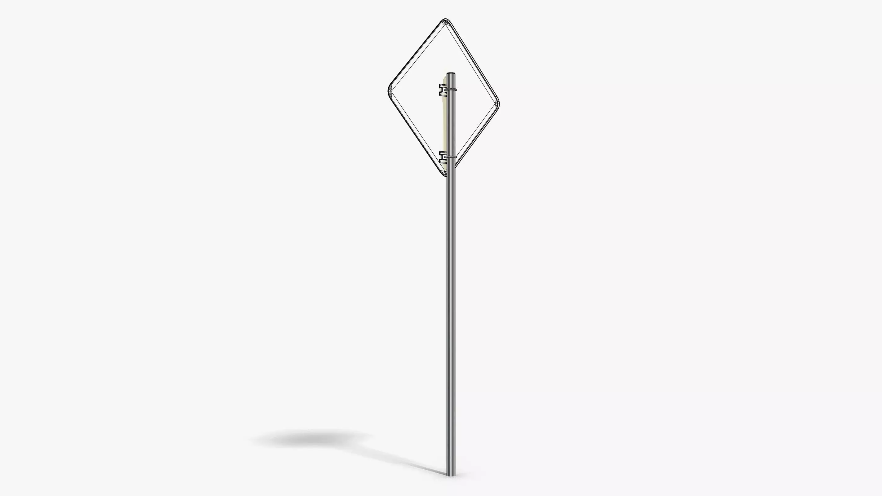 Damaged Crossing Sign Low-poly 3D model_10