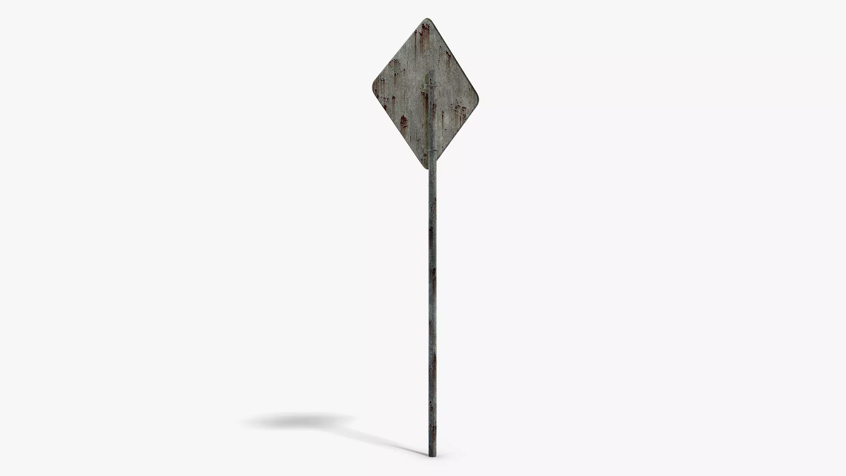 Damaged Crossing Sign Low-poly 3D model_4