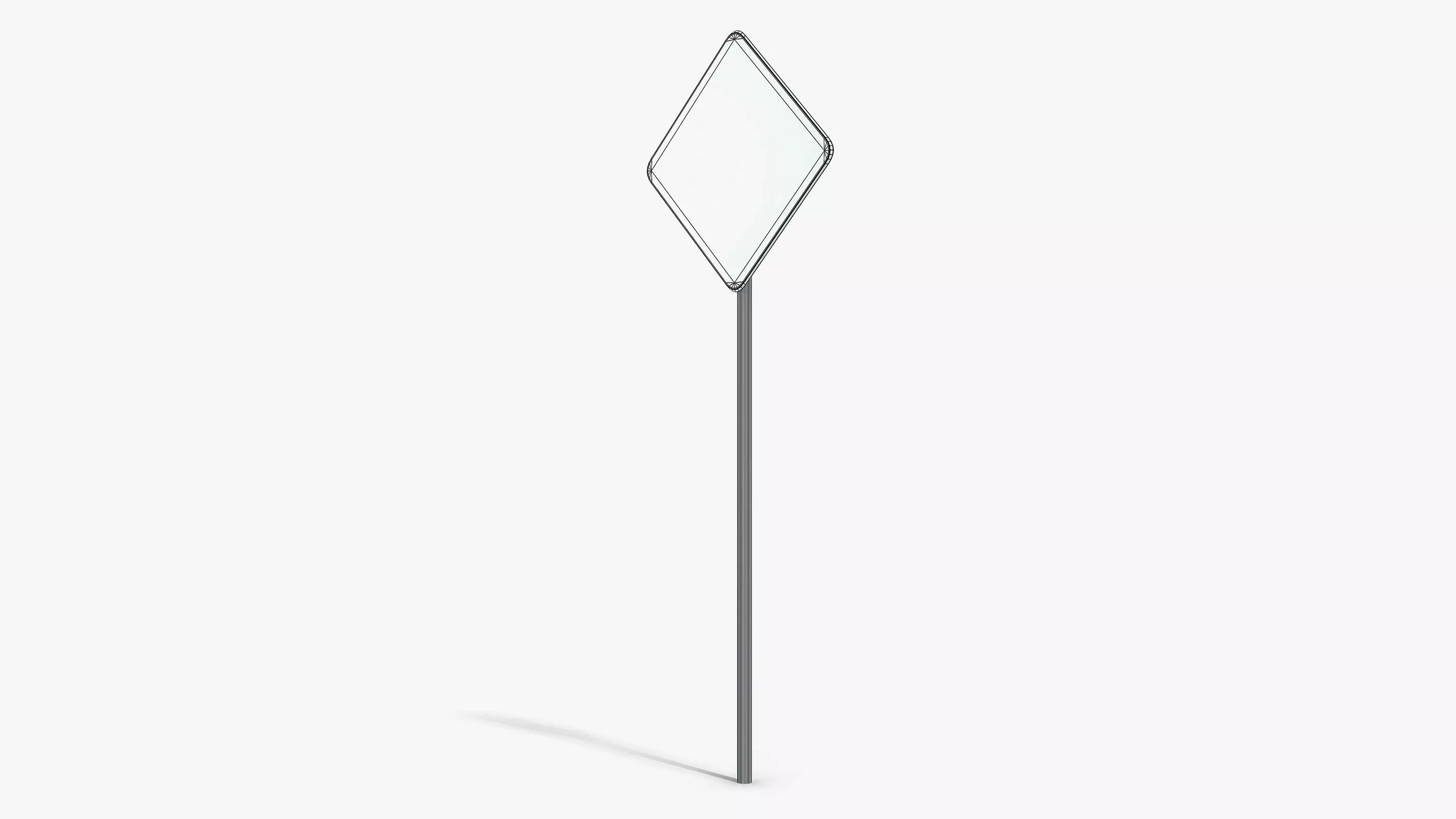Damaged Crossing Sign Low-poly 3D model_11