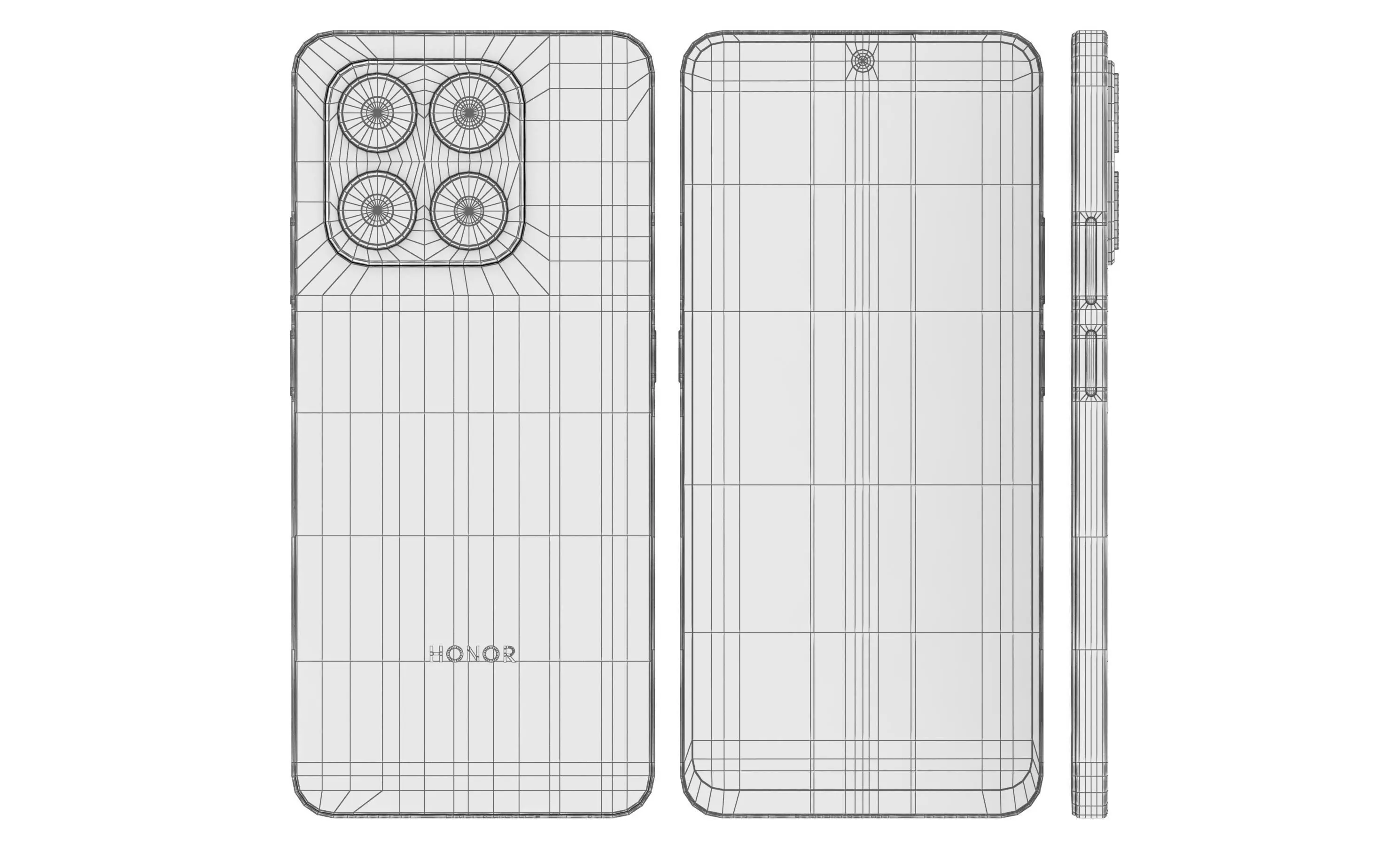 Honor X7d 4G Black And Gold 3D model_4