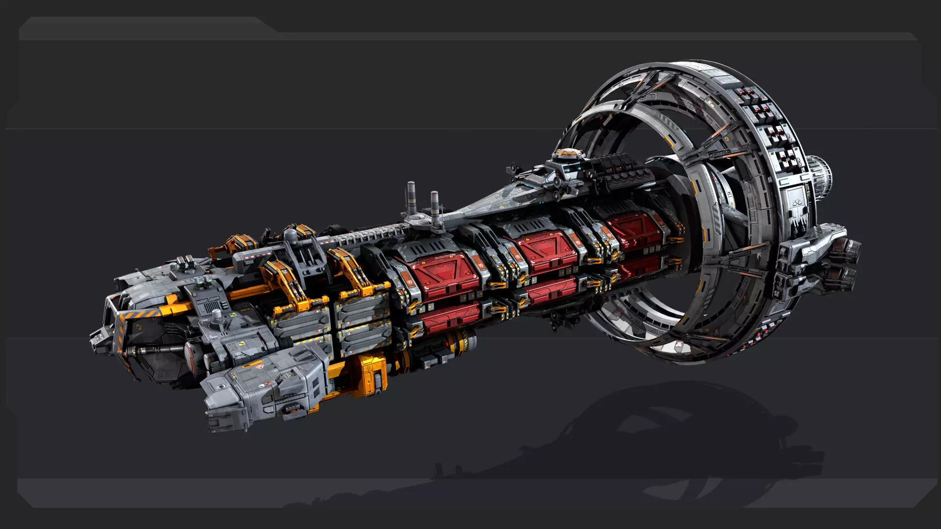 Hauler Spacecraft Low-poly 3D model_2