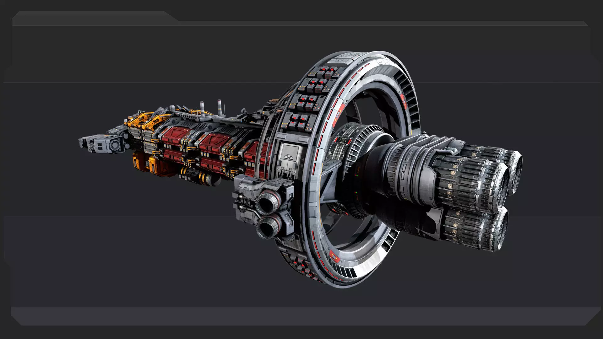 Hauler Spacecraft Low-poly 3D model_5