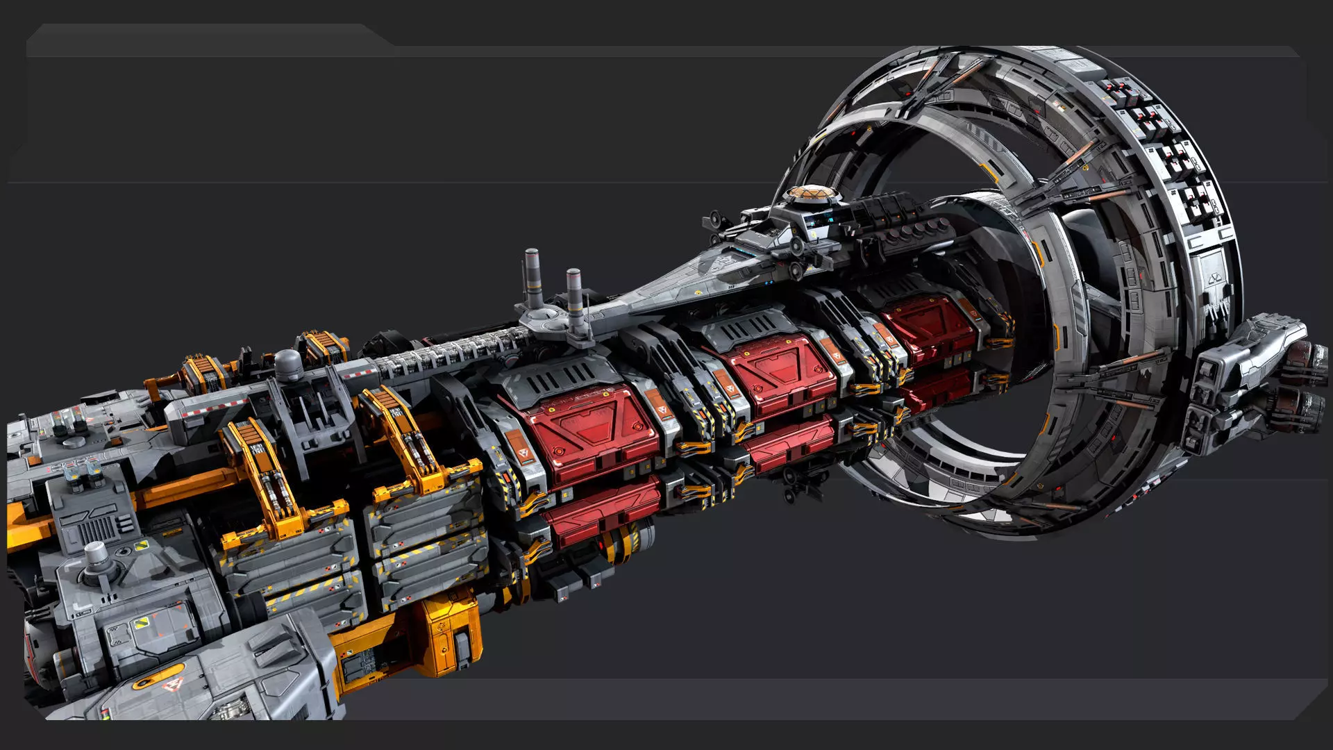 Hauler Spacecraft Low-poly 3D model_6