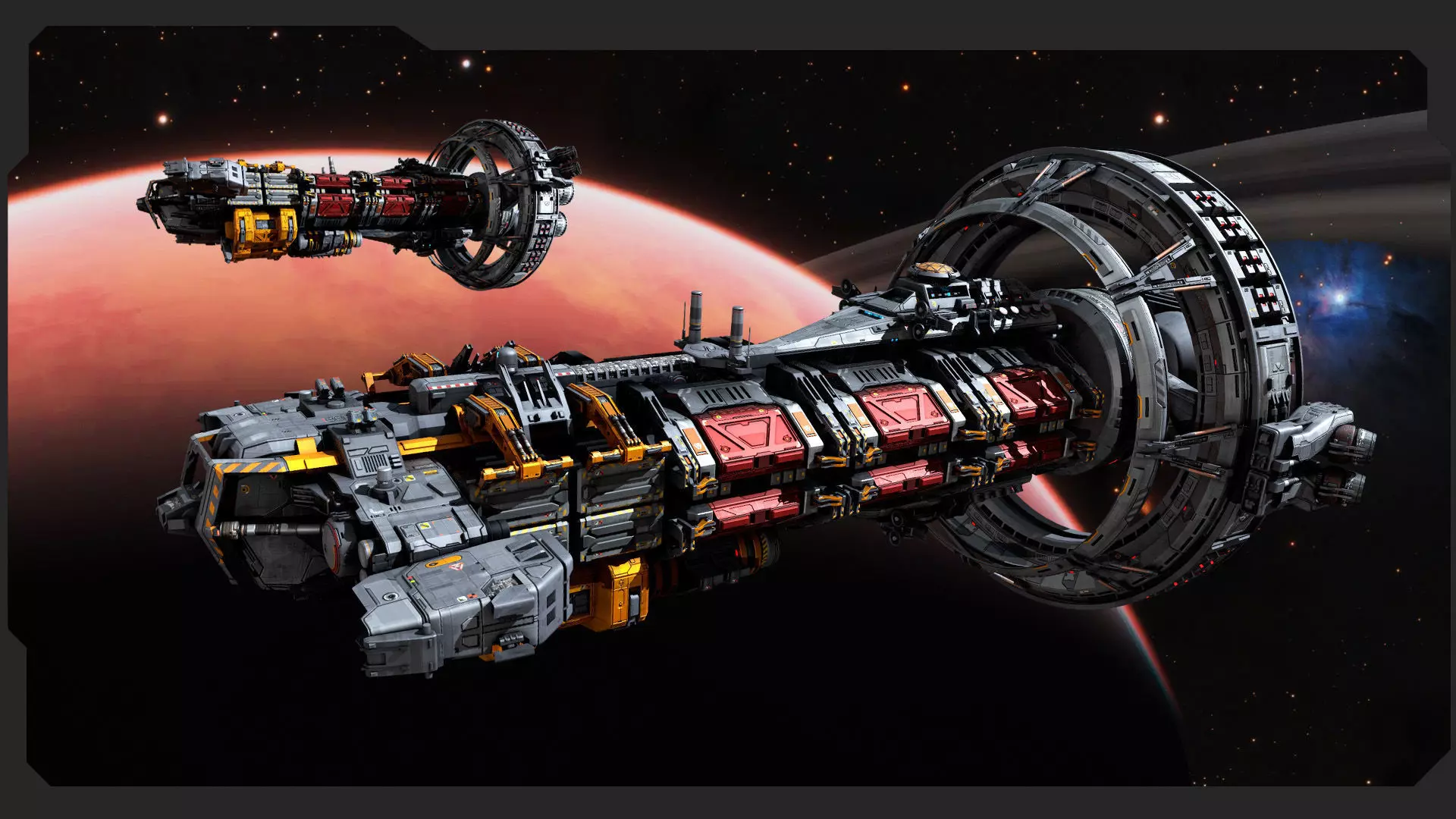 Hauler Spacecraft Low-poly 3D model_1