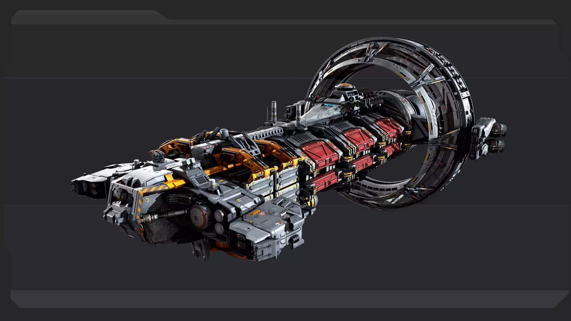 Hauler Spacecraft Low-poly 3D model_4