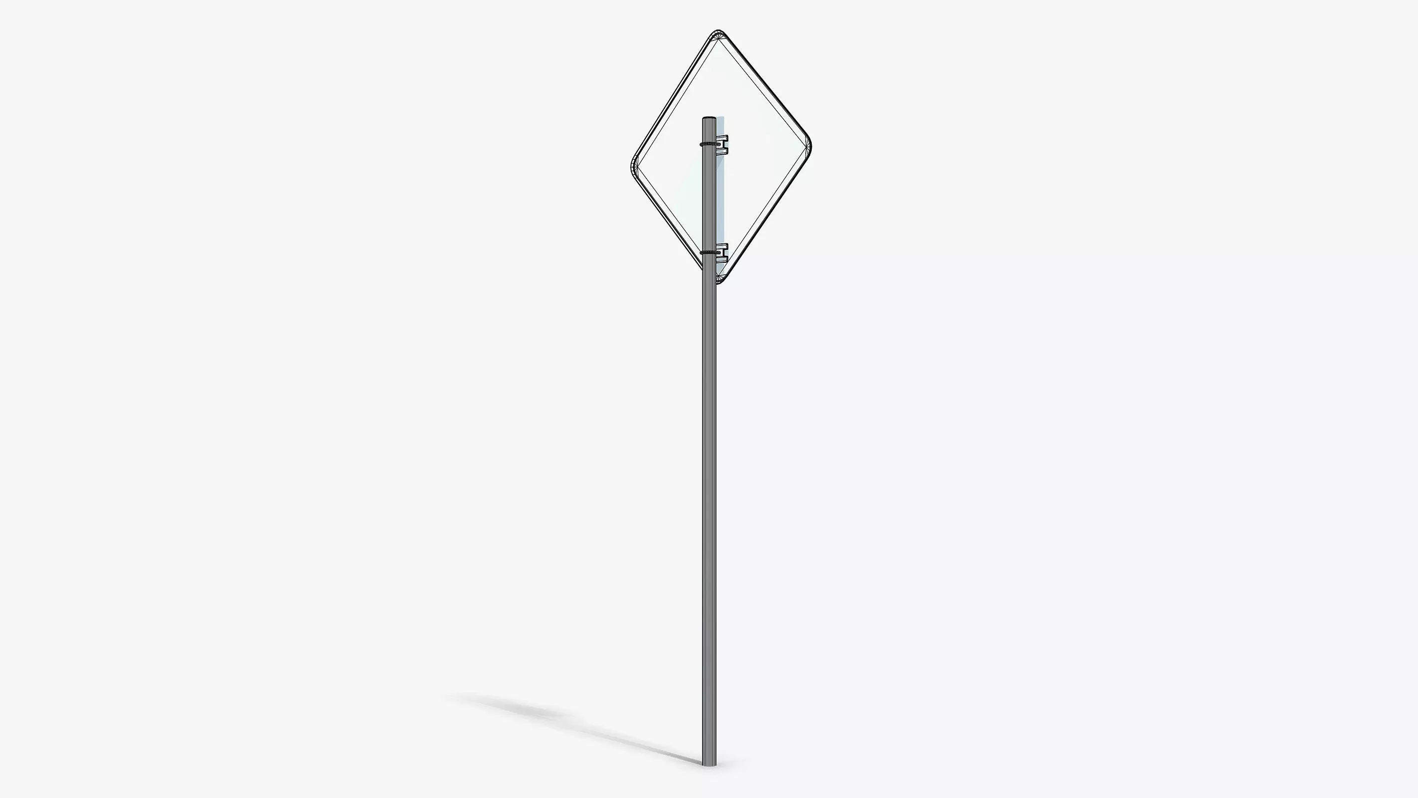 Damaged Crossing Sign Low-poly 3D model_8