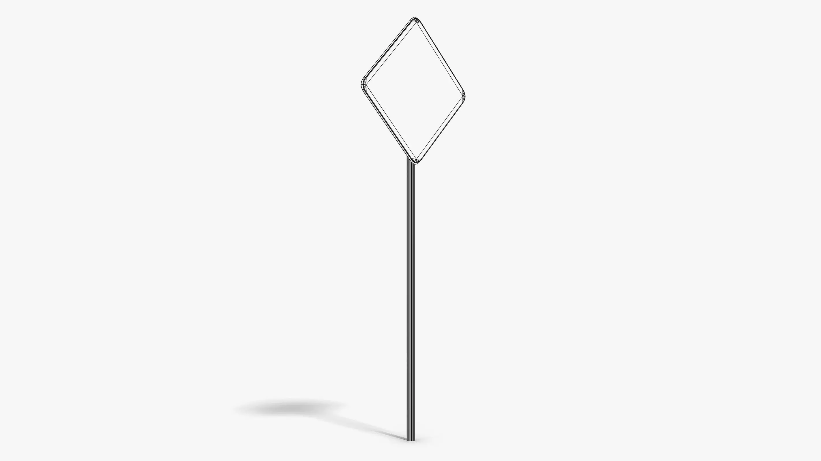 Damaged Crossing Sign Low-poly 3D model_7