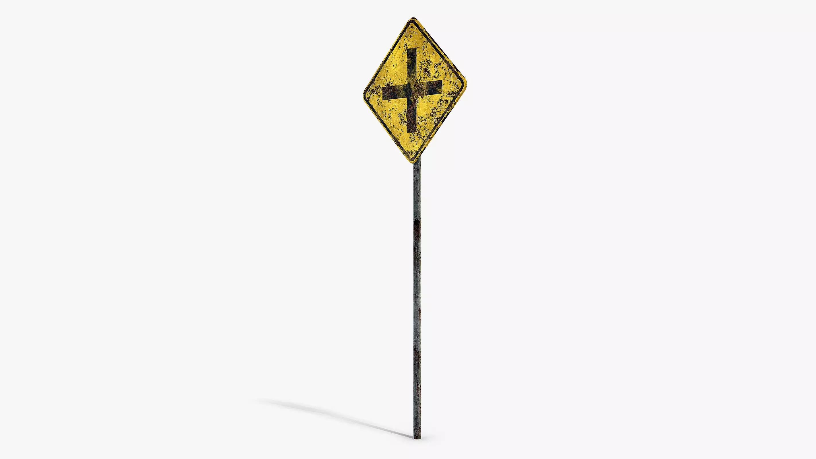 Damaged Crossing Sign Low-poly 3D model_5