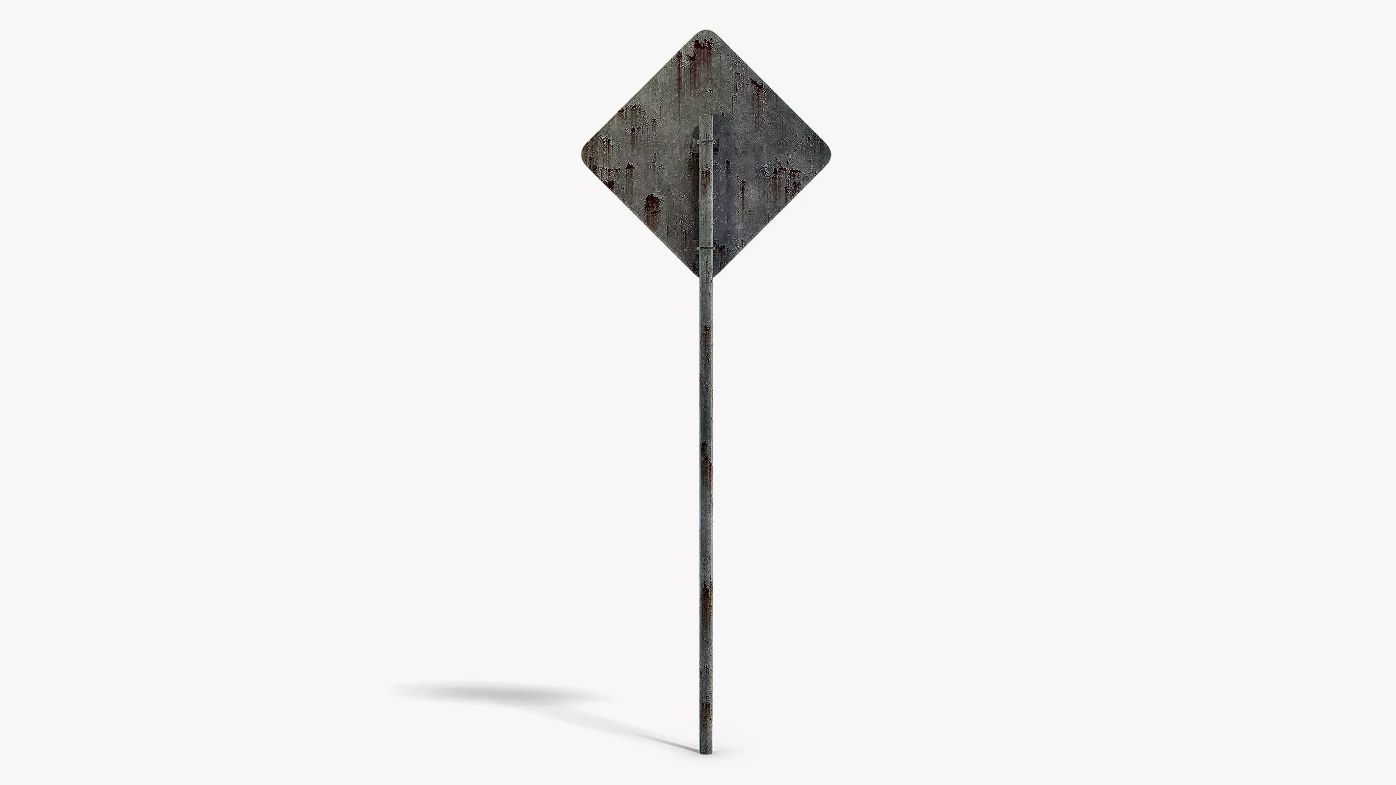 Damaged Crossing Sign Low-poly 3D model_3