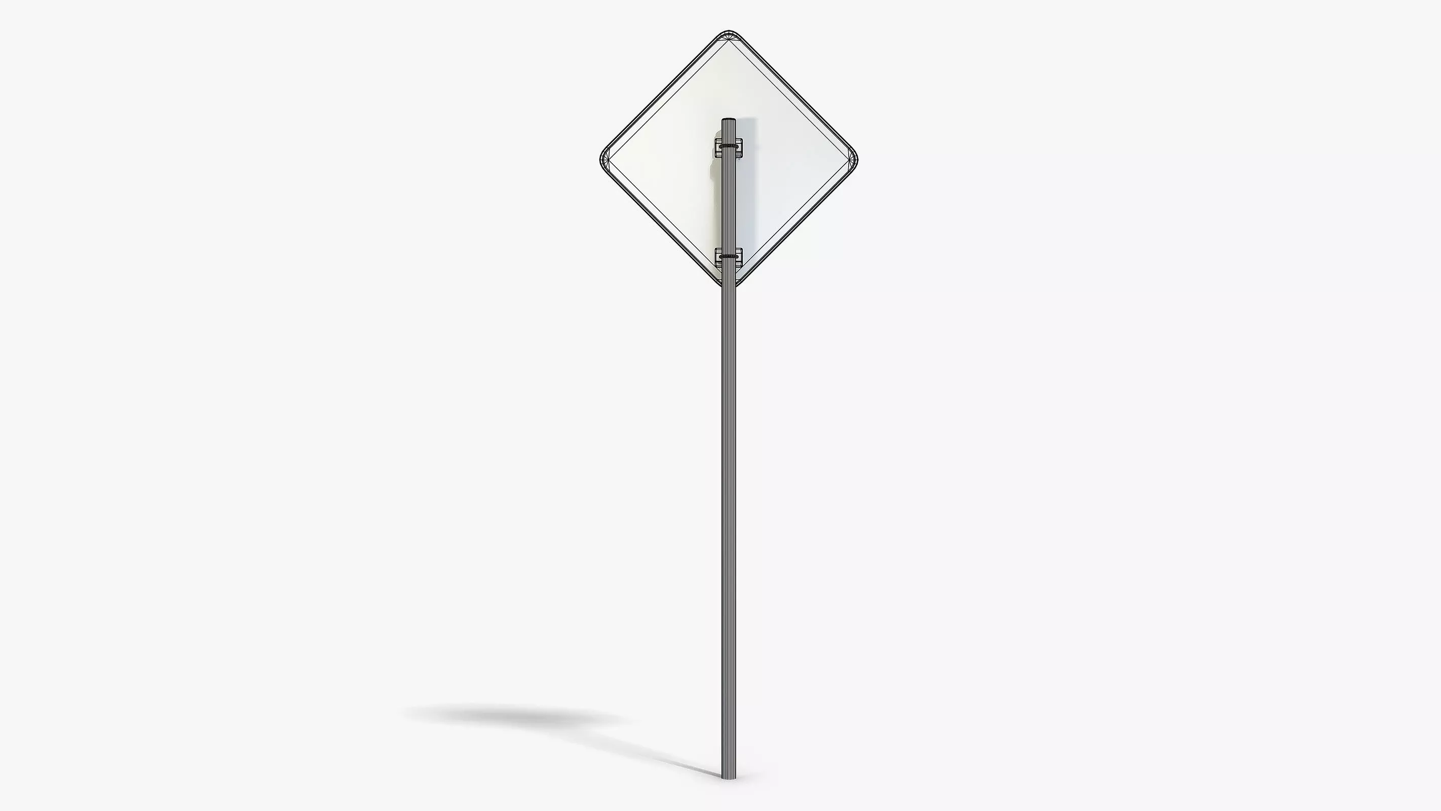 Damaged Crossing Sign Low-poly 3D model_9