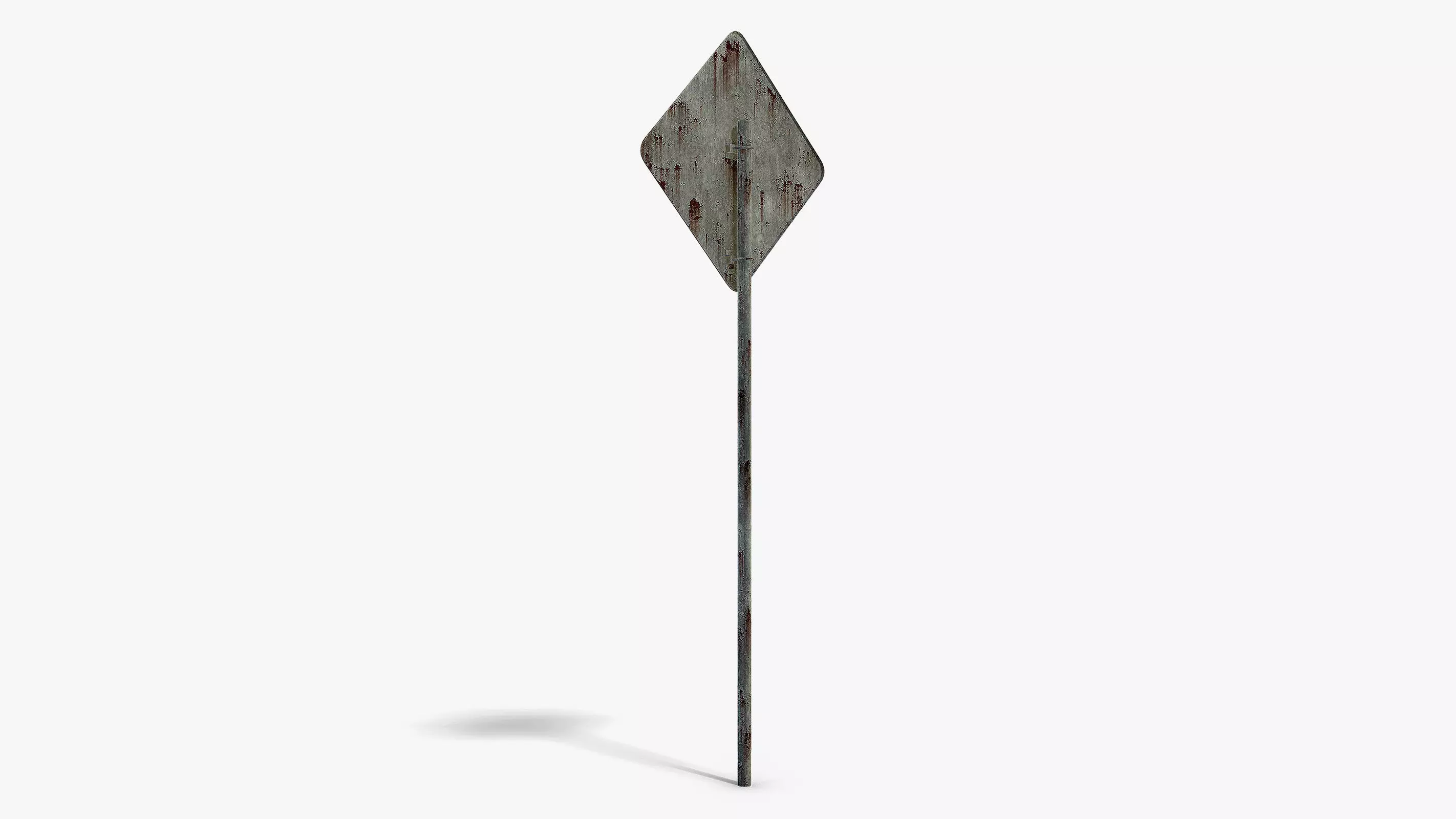 Damaged Crossing Sign Low-poly 3D model_4