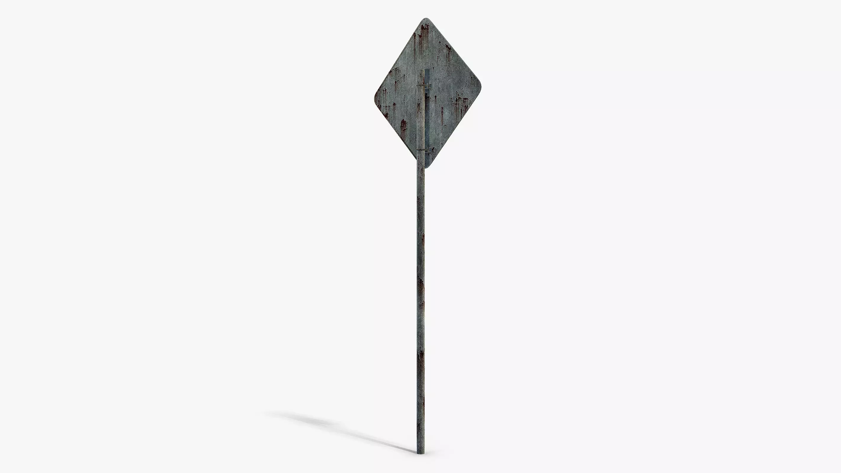 Damaged Crossing Sign Low-poly 3D model_2