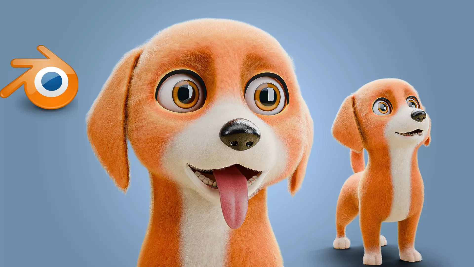 Cute Cartoon Dog Low-poly 3D model