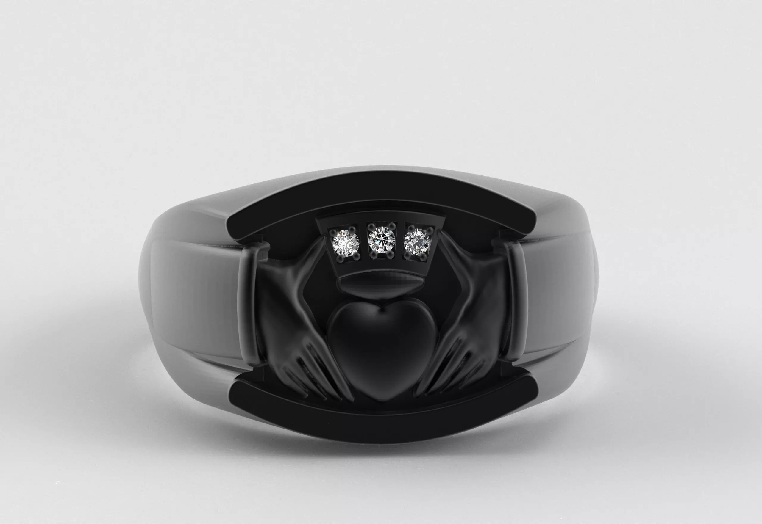 Men Claddagh Ring Hands Heart Loyalty 3D print model_37