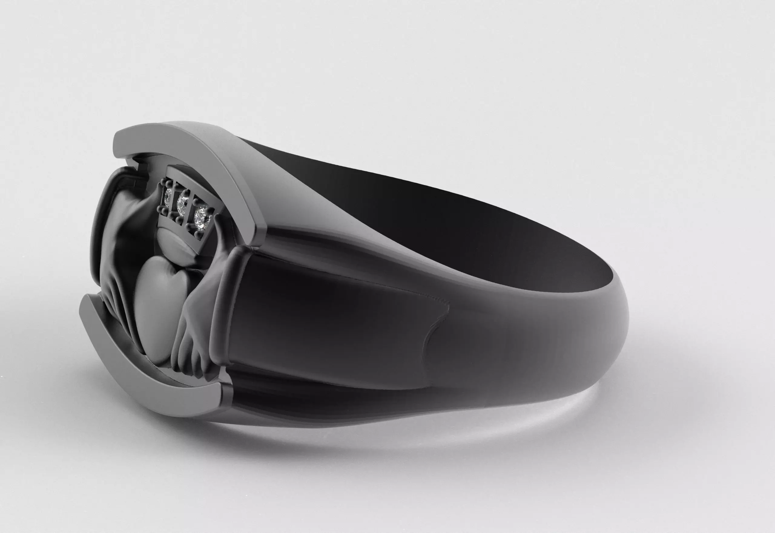 Men Claddagh Ring Hands Heart Loyalty 3D print model_25