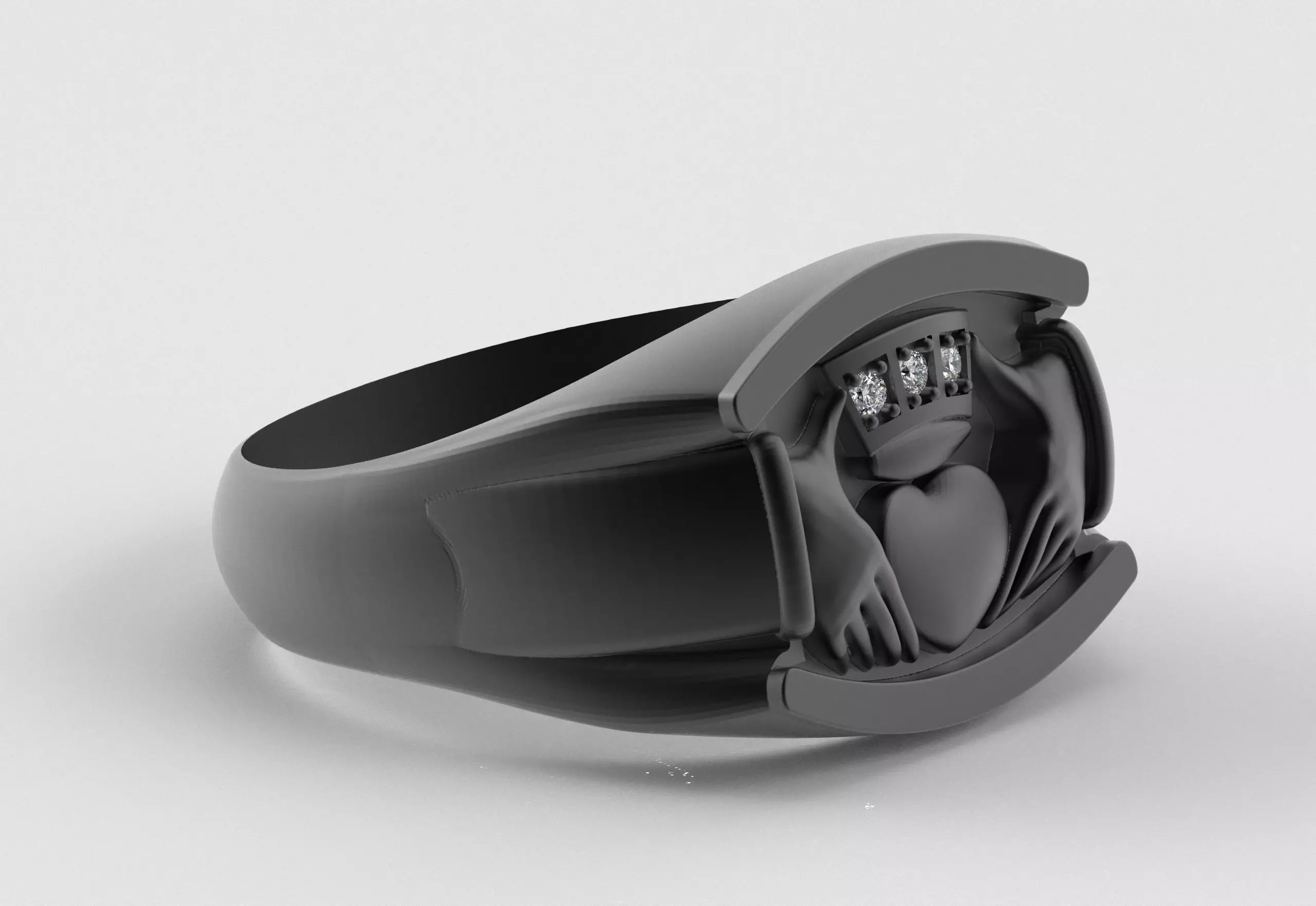 Men Claddagh Ring Hands Heart Loyalty 3D print model_33