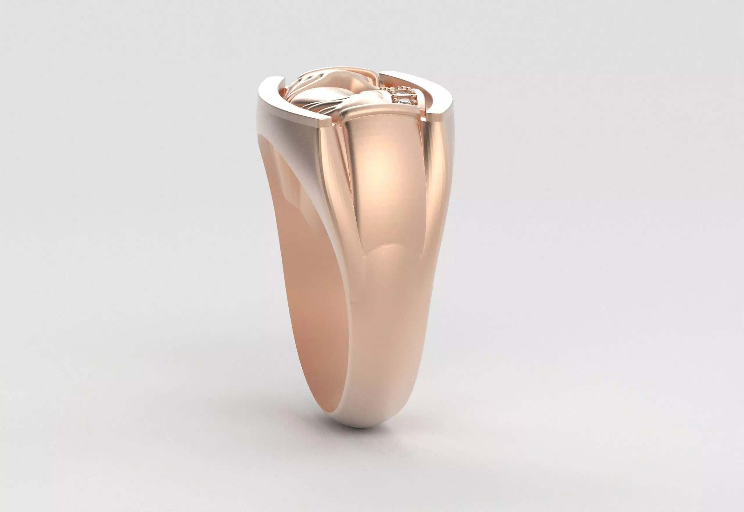 Men Claddagh Ring Hands Heart Loyalty 3D print model_11