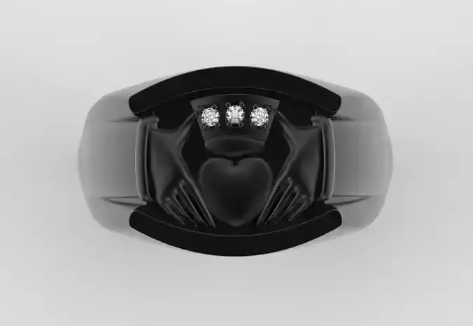 Men Claddagh Ring Hands Heart Loyalty