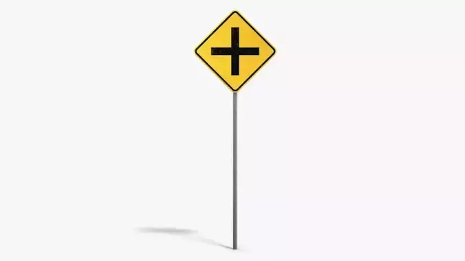 Crossing Sign Low-poly 3D model