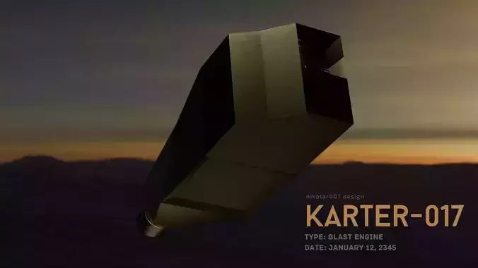 Sci Fi Low Poly Spaceship Engine  Futuristic Blast Engine