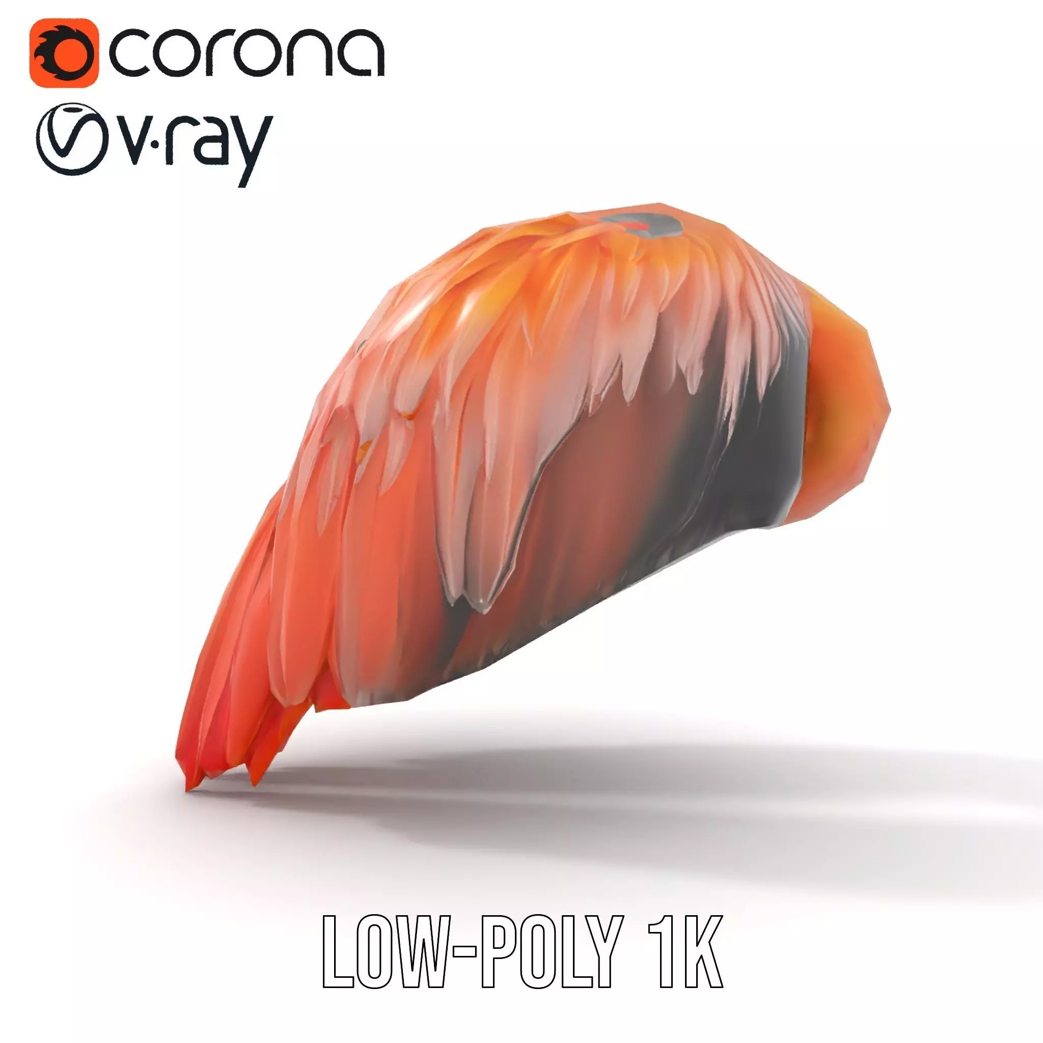 Feathered Wing model pack Low-poly 3D model_28