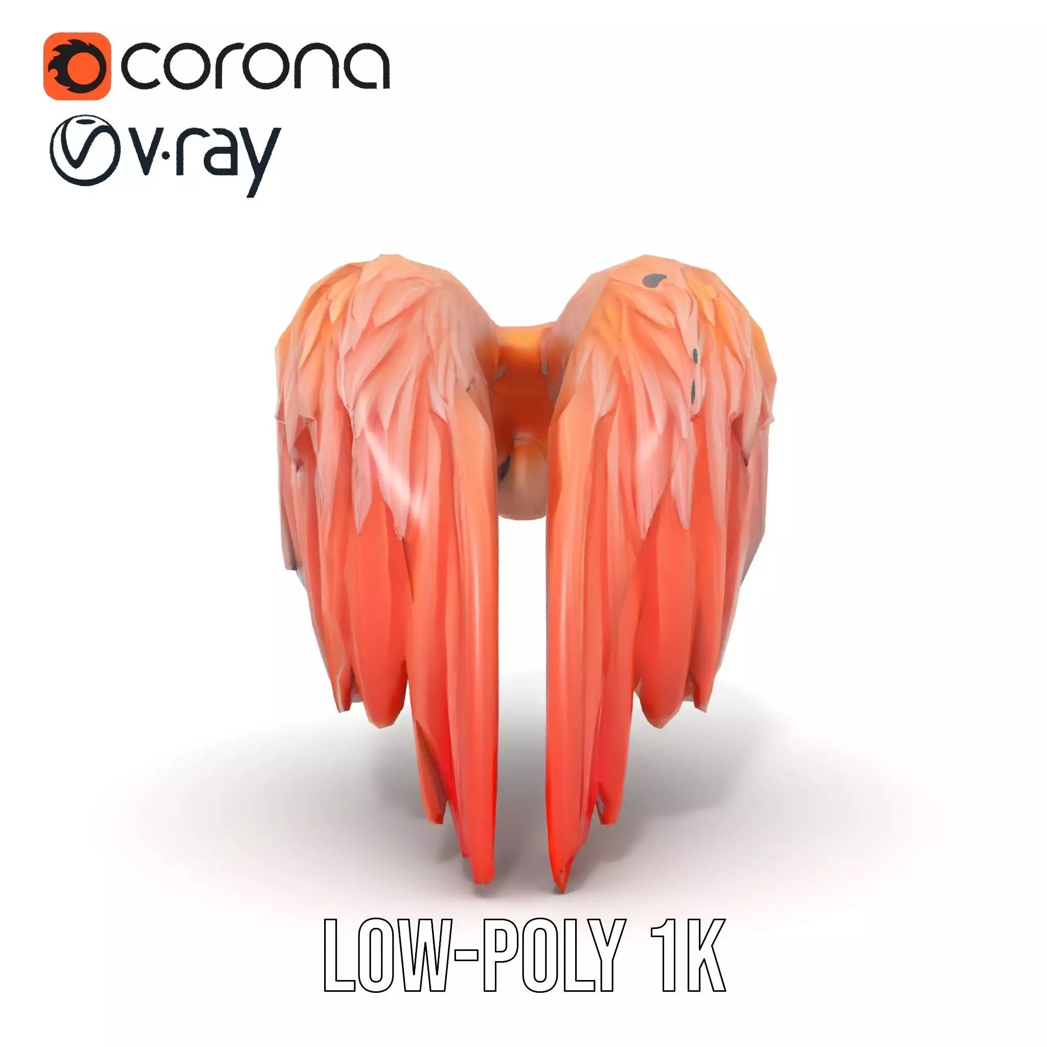 Feathered Wing model pack Low-poly 3D model_14