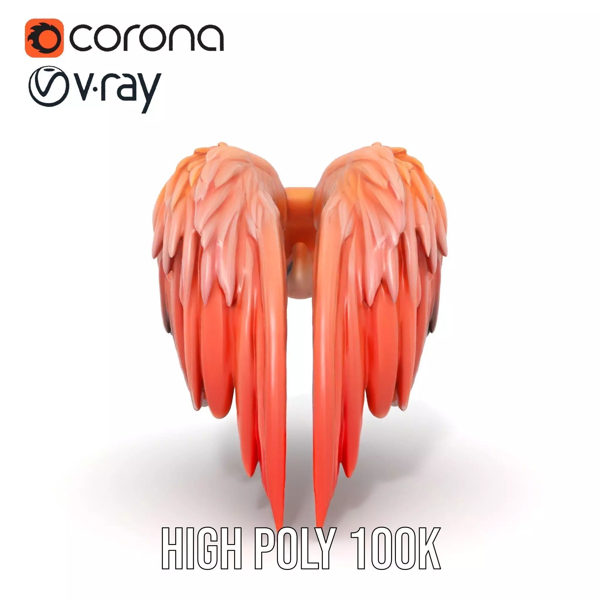 Feathered Wing model pack Low-poly 3D model_26