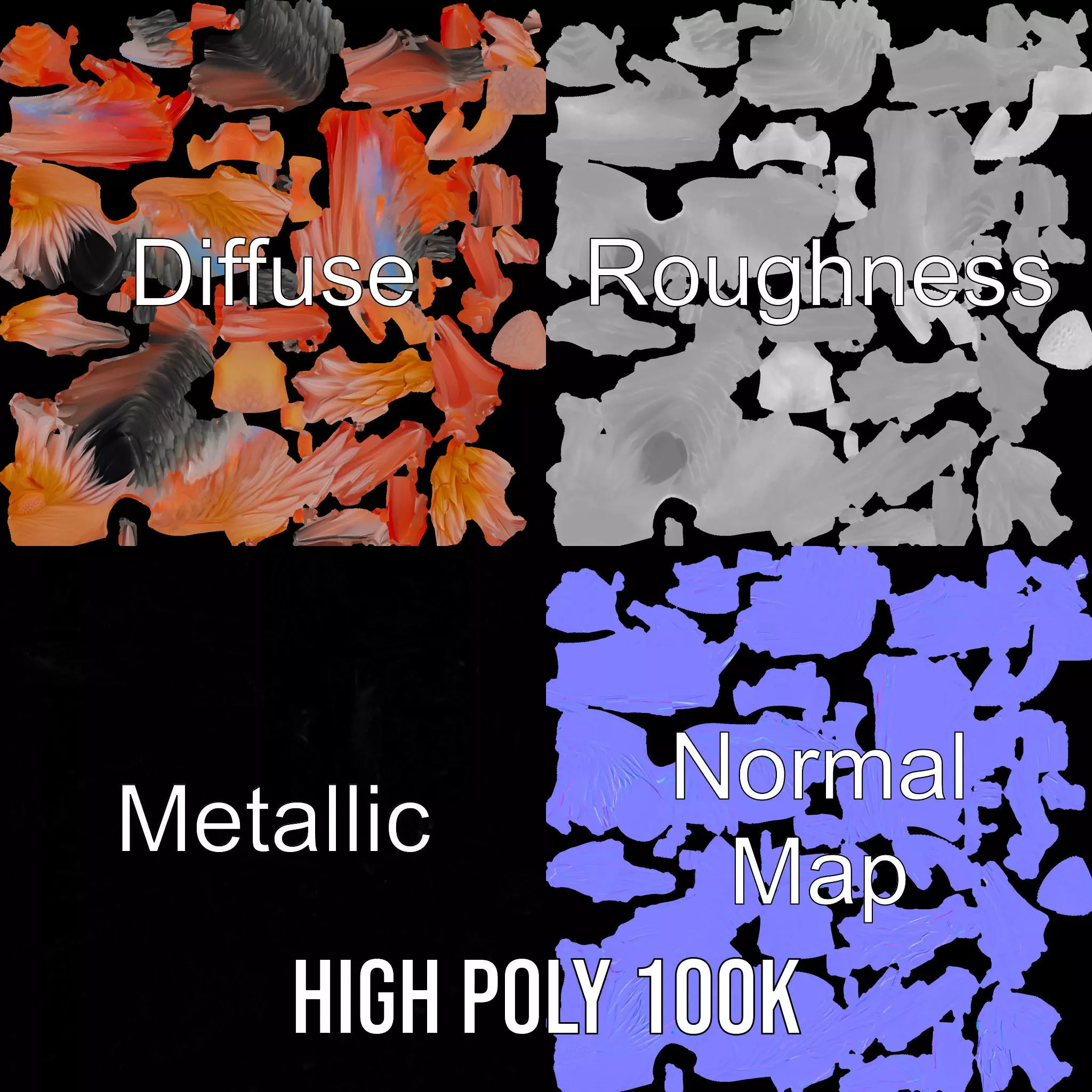 Feathered Wing model pack Low-poly 3D model_3