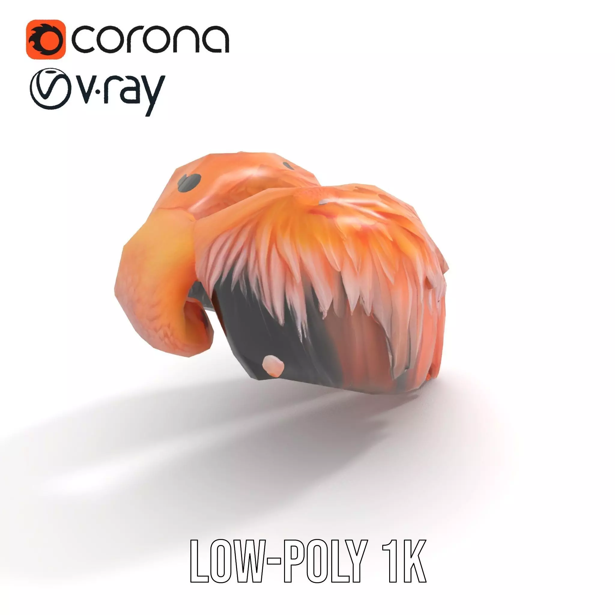 Feathered Wing model pack Low-poly 3D model_7