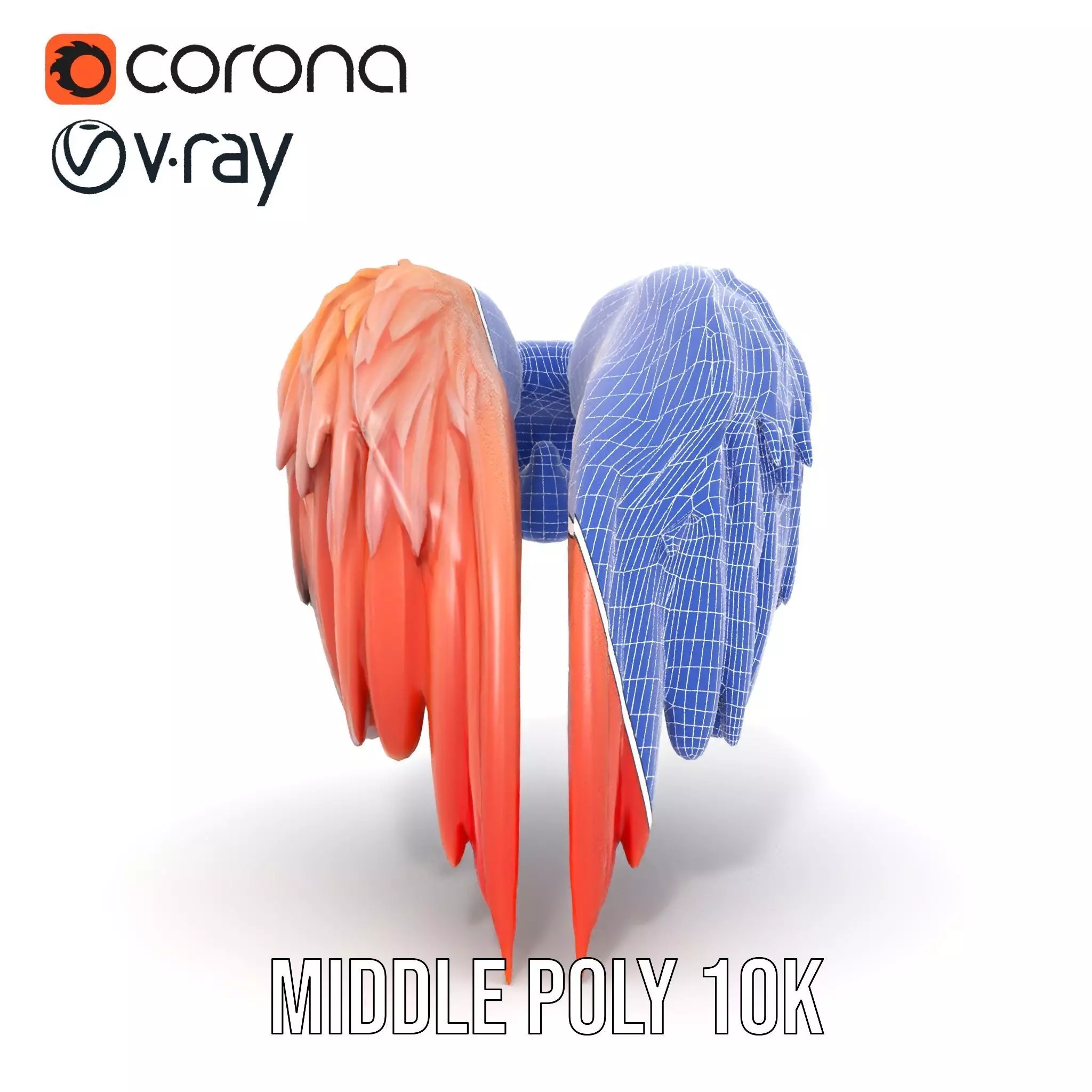 Feathered Wing model pack Low-poly 3D model_27